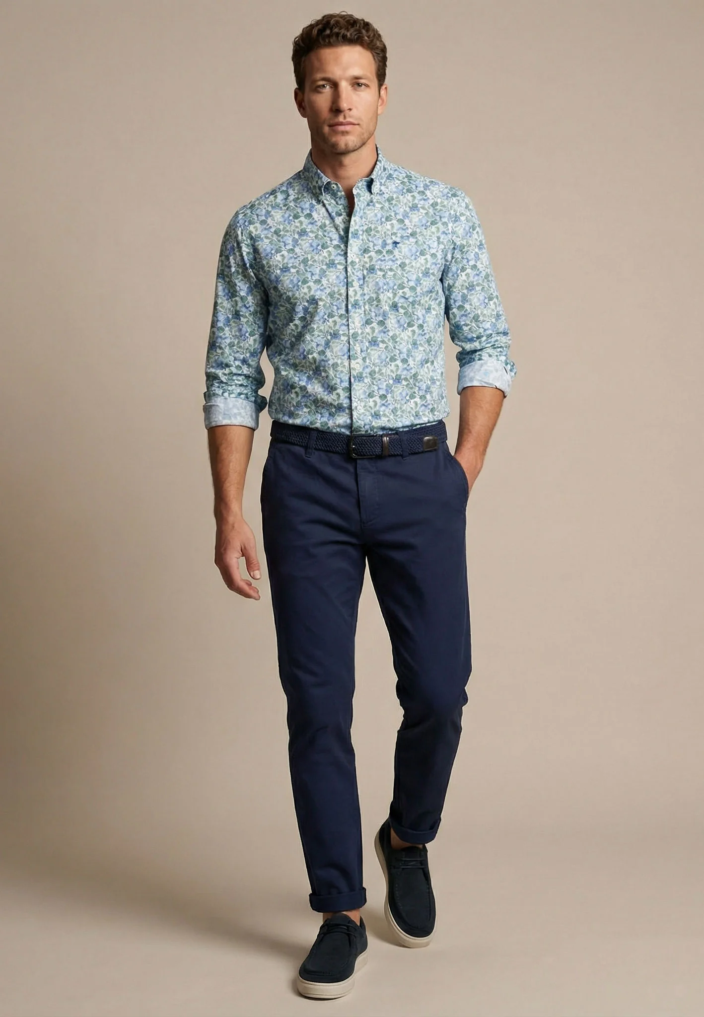 Hemd aus Baumwolle mit Button-Down-Kragen und floralem Print - Image 2