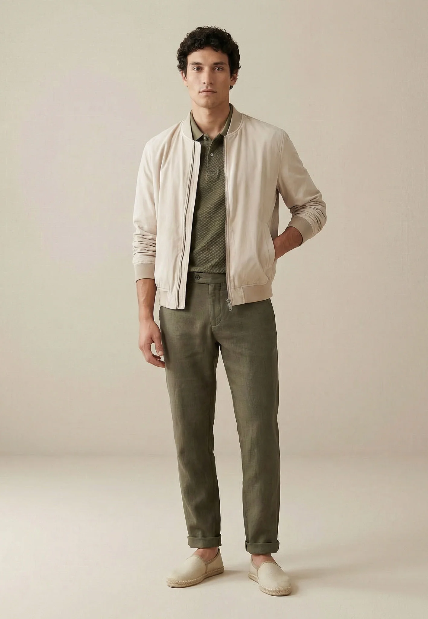 Blouson aus Baumwolle mit Reißverschluss und Rippbündchen - Image 3