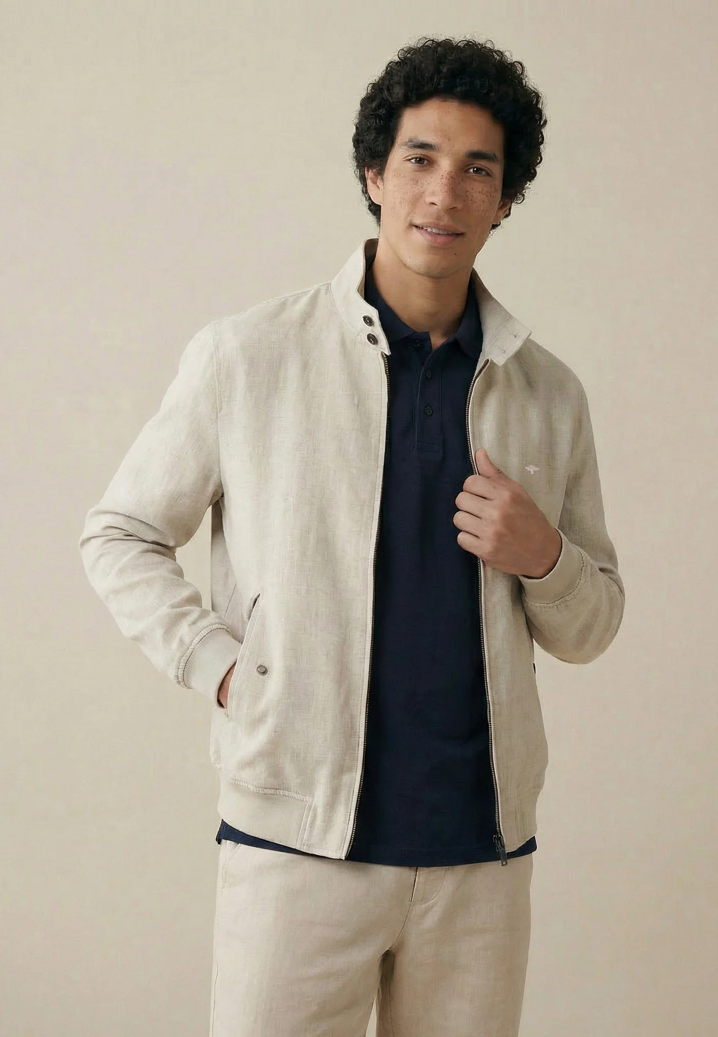 Blouson aus Leinen mit Reißverschluss und Stehkragen - Image 6
