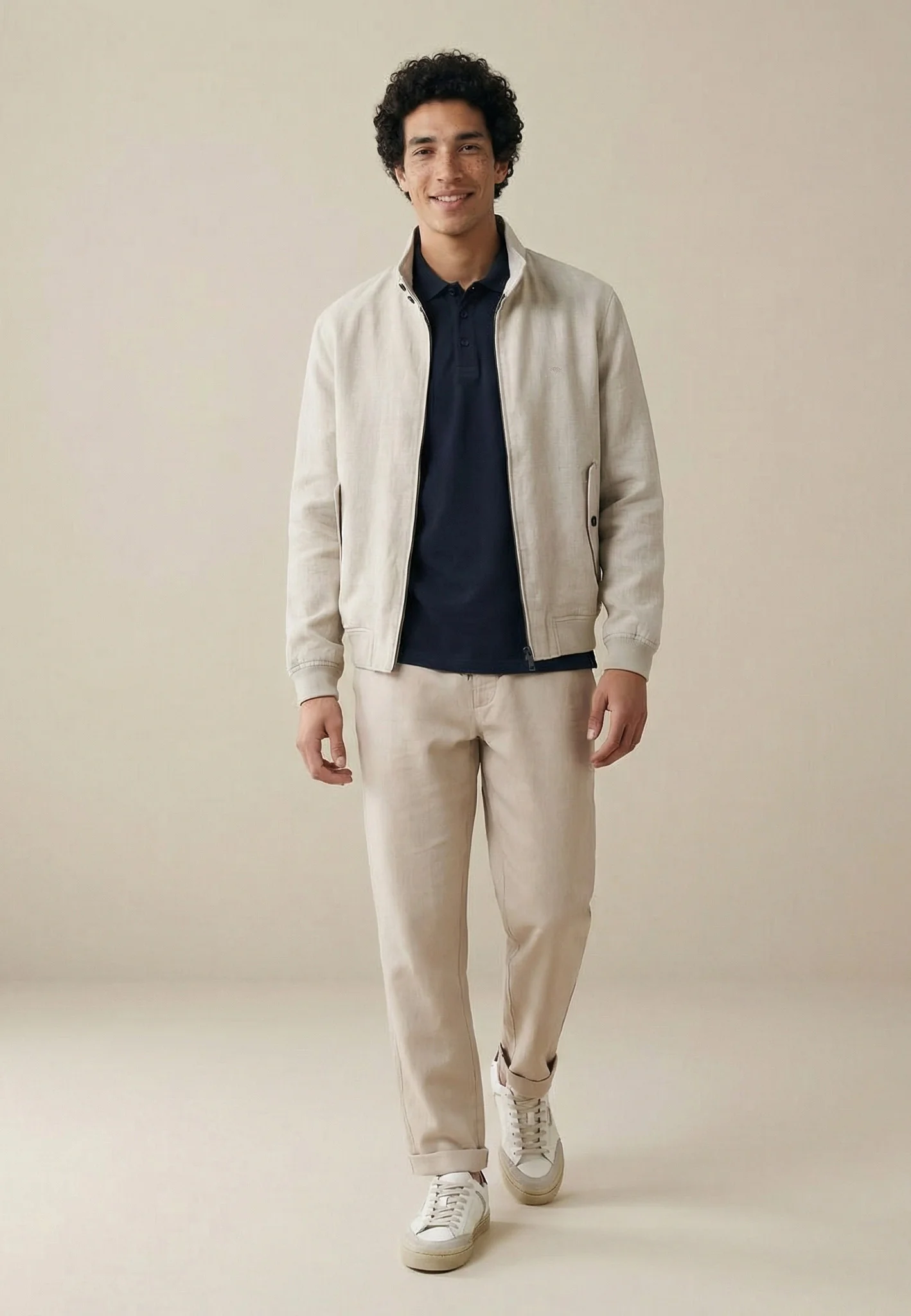 Blouson aus Leinen mit Reißverschluss und Stehkragen - Image 8
