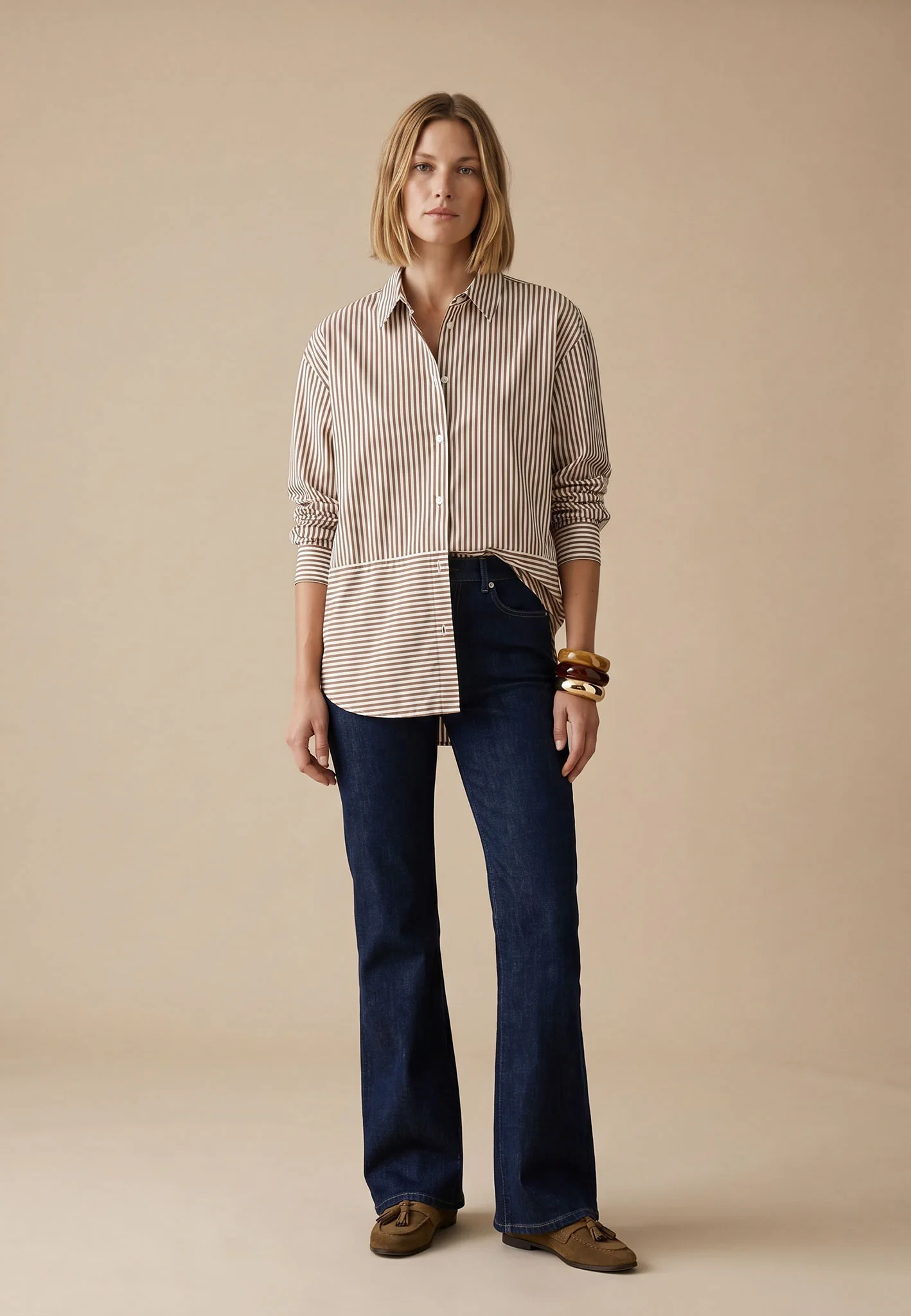 Bluse aus Baumwoll-Lyocell-Mix mit Streifenmuster - Image 2