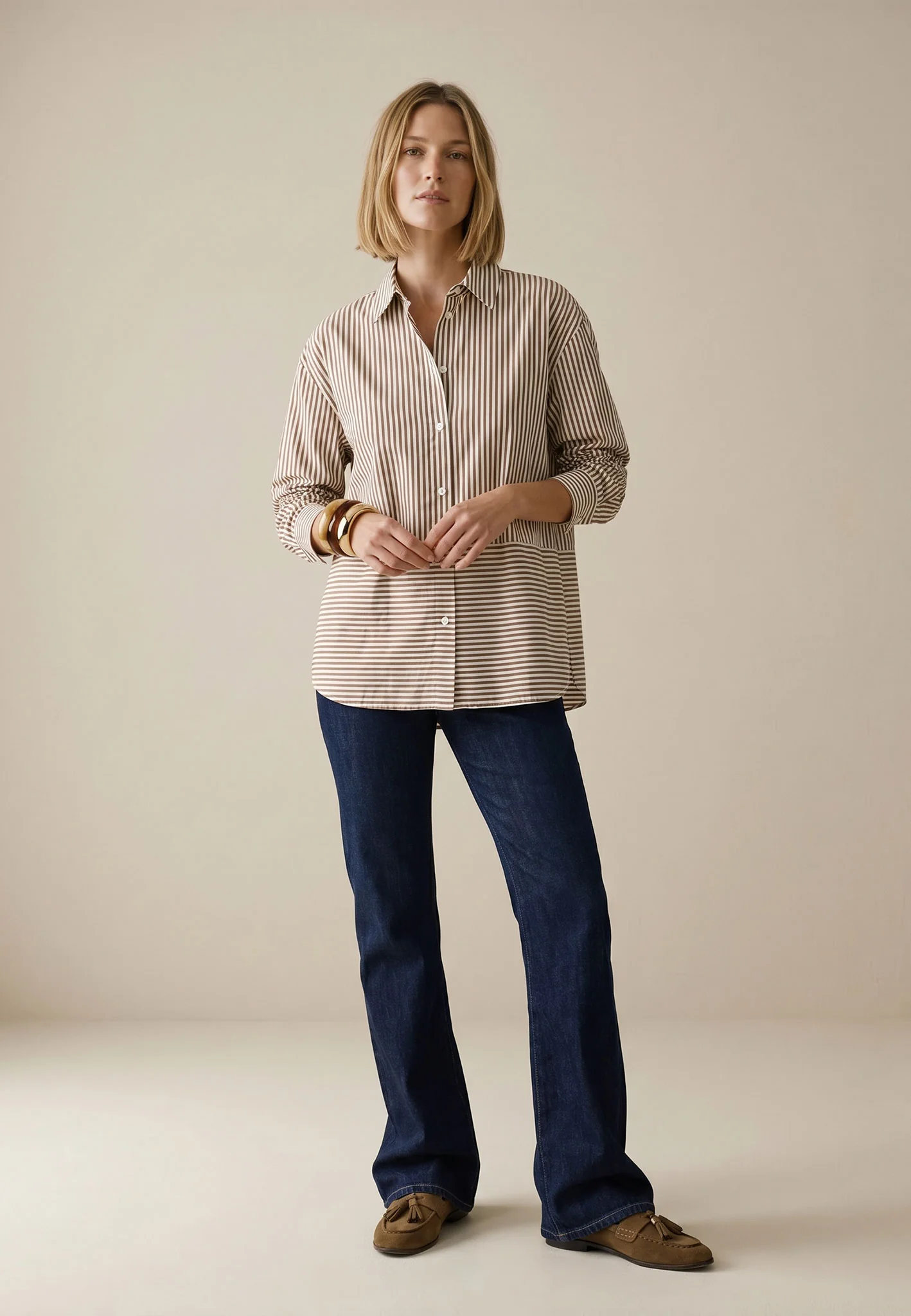 Bluse aus Baumwoll-Lyocell-Mix mit Streifenmuster - Image 3