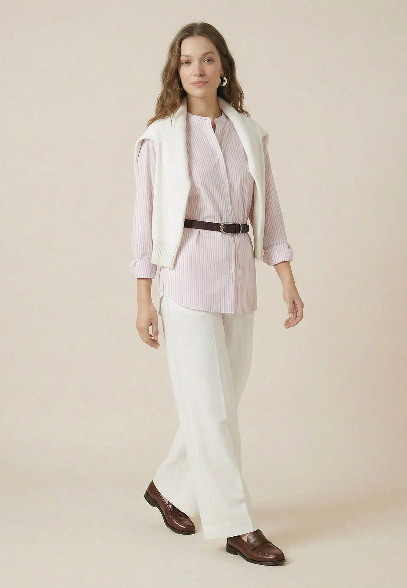 Bluse aus Baumwolle mit feinem Streifenmuster - Image 4
