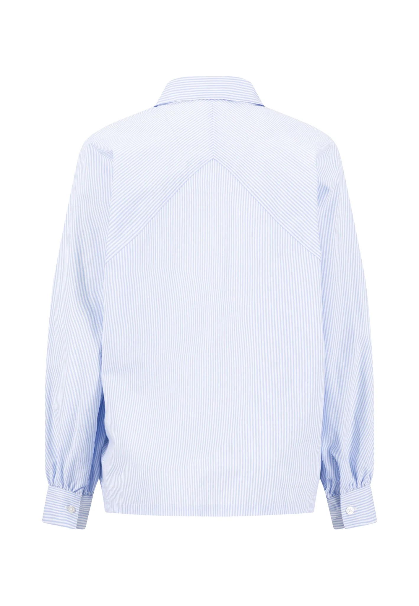 Bluse aus Baumwolle mit feinem Streifenmuster und Fledermausärmeln - Image 5