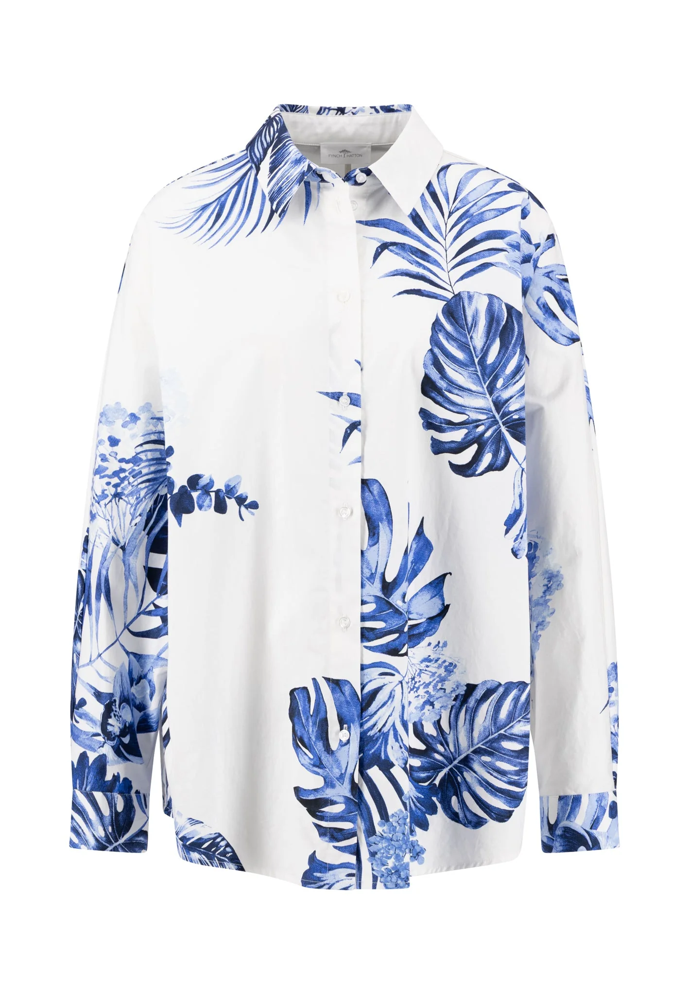 Bluse aus Baumwolle mit floralem Allover-Print und Fledermausärmeln - Image 4