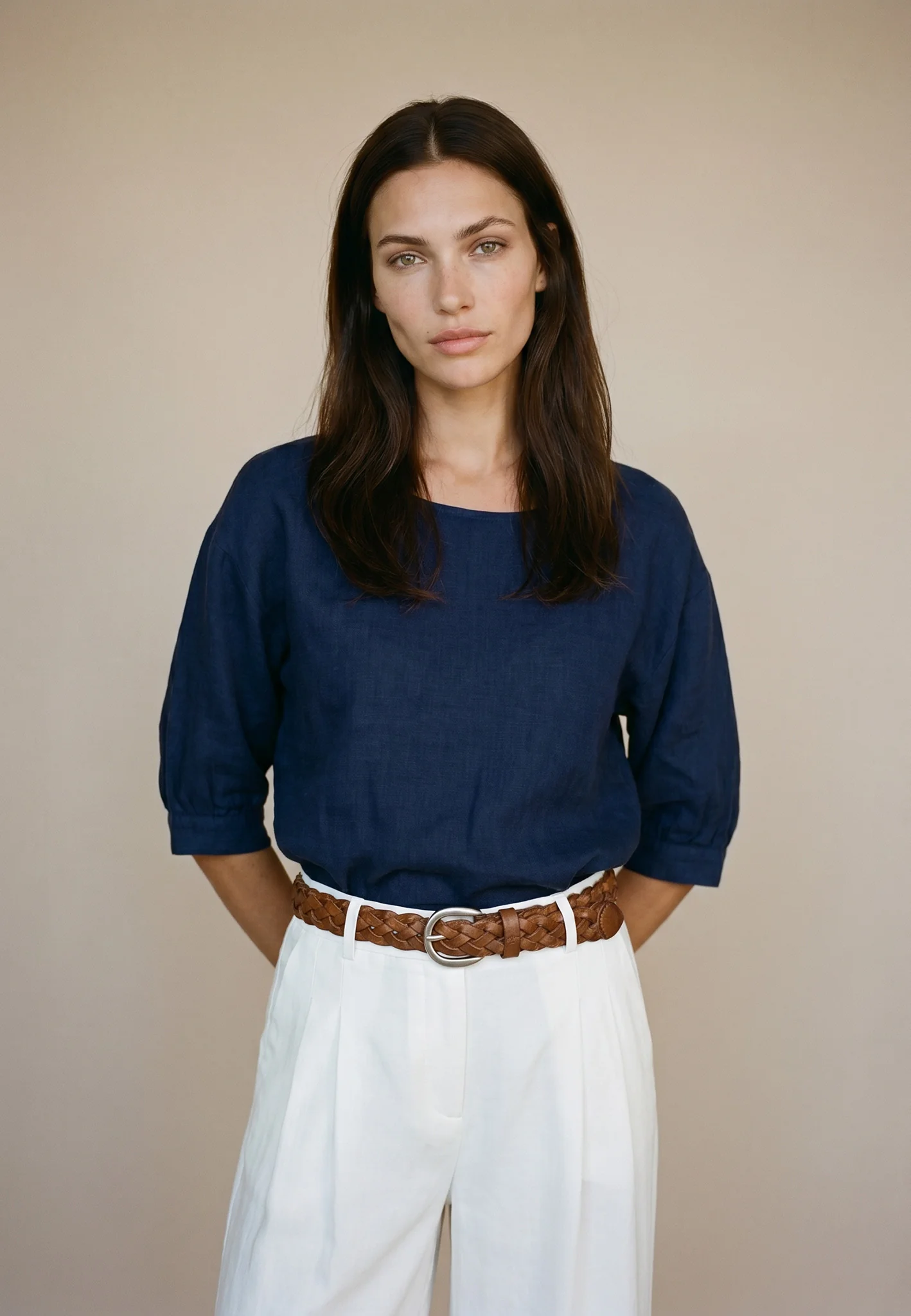 Bluse aus Leinen mit Bindeband und 3/4-Arm - Image 16
