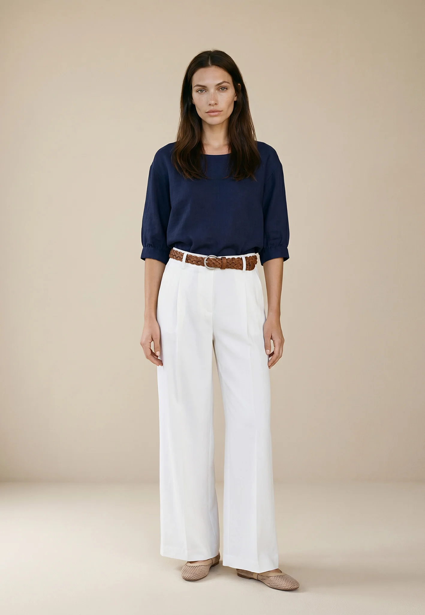 Bluse aus Leinen mit Bindeband und 3/4-Arm - Image 17