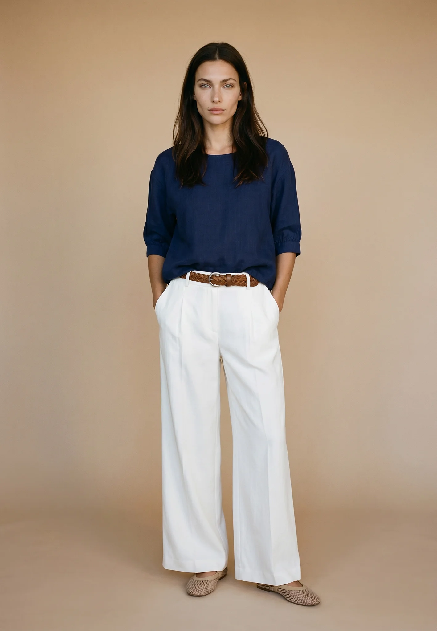 Bluse aus Leinen mit Bindeband und 3/4-Arm - Image 18