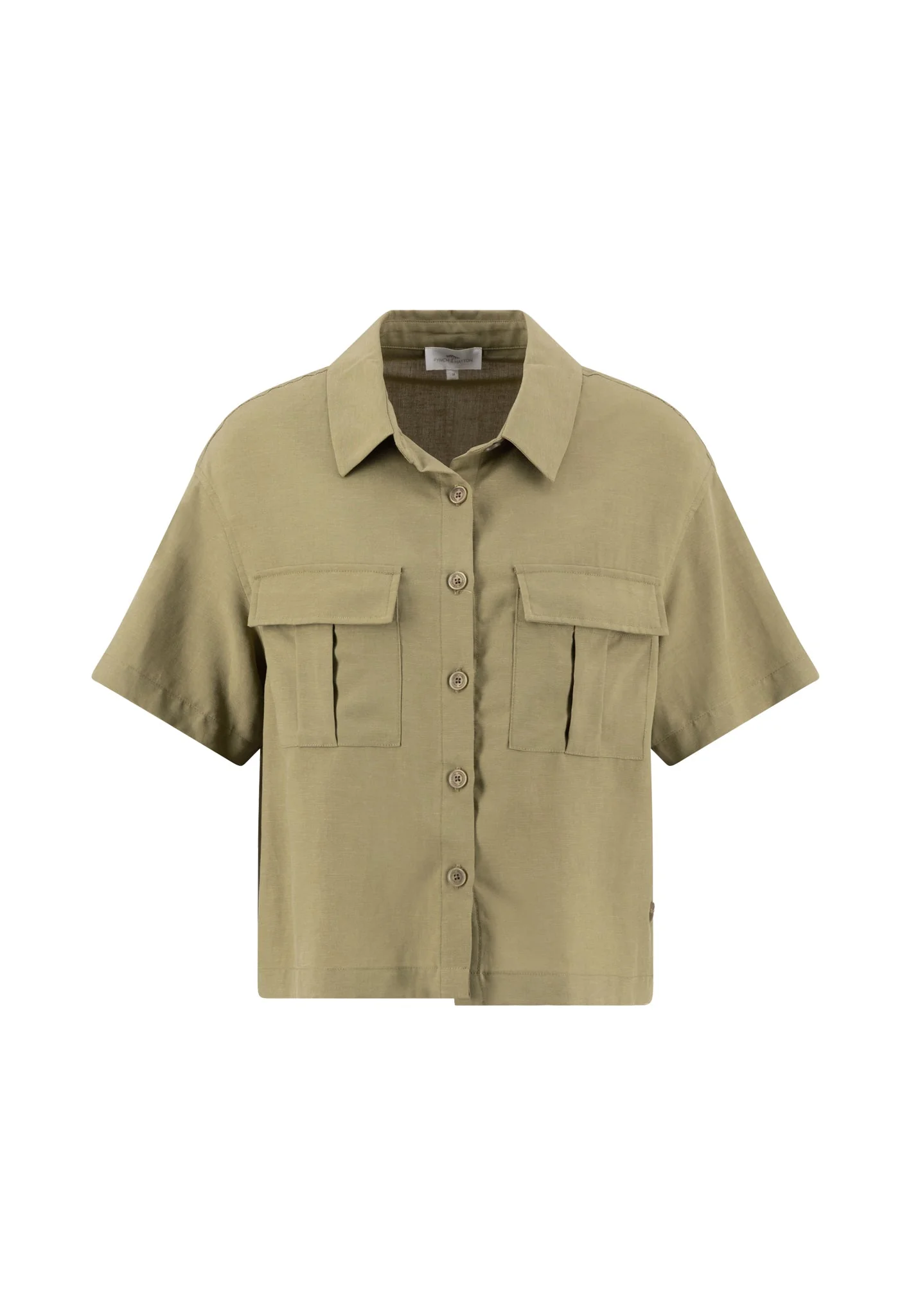Bluse aus Lyocell-Leinen-Mix mit Brusttaschen und Hemdkragen - Image 4