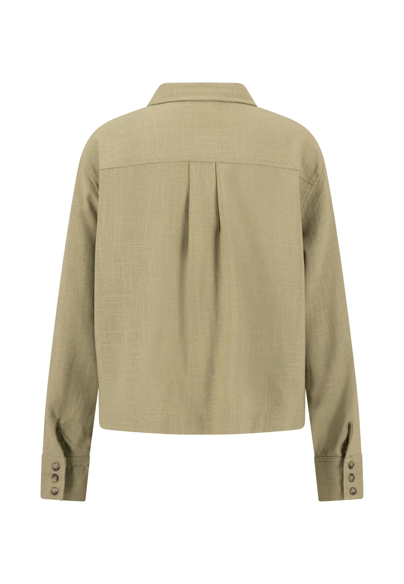 Bluse aus Viskose-Leinen-Mix mit Knopfleiste und aufgesetzten Taschen - Image 5