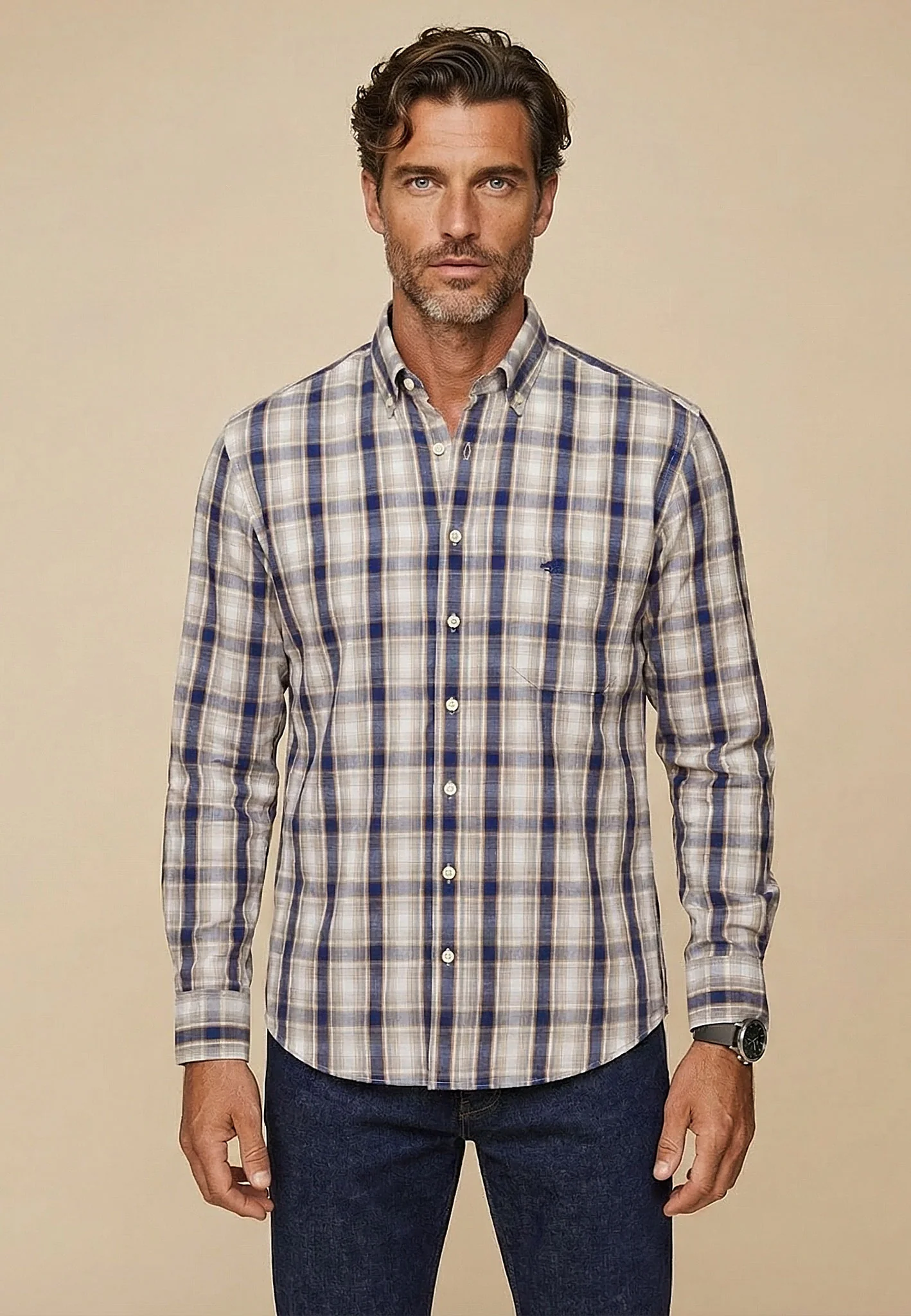 Button-Down-Hemd mit Karomuster