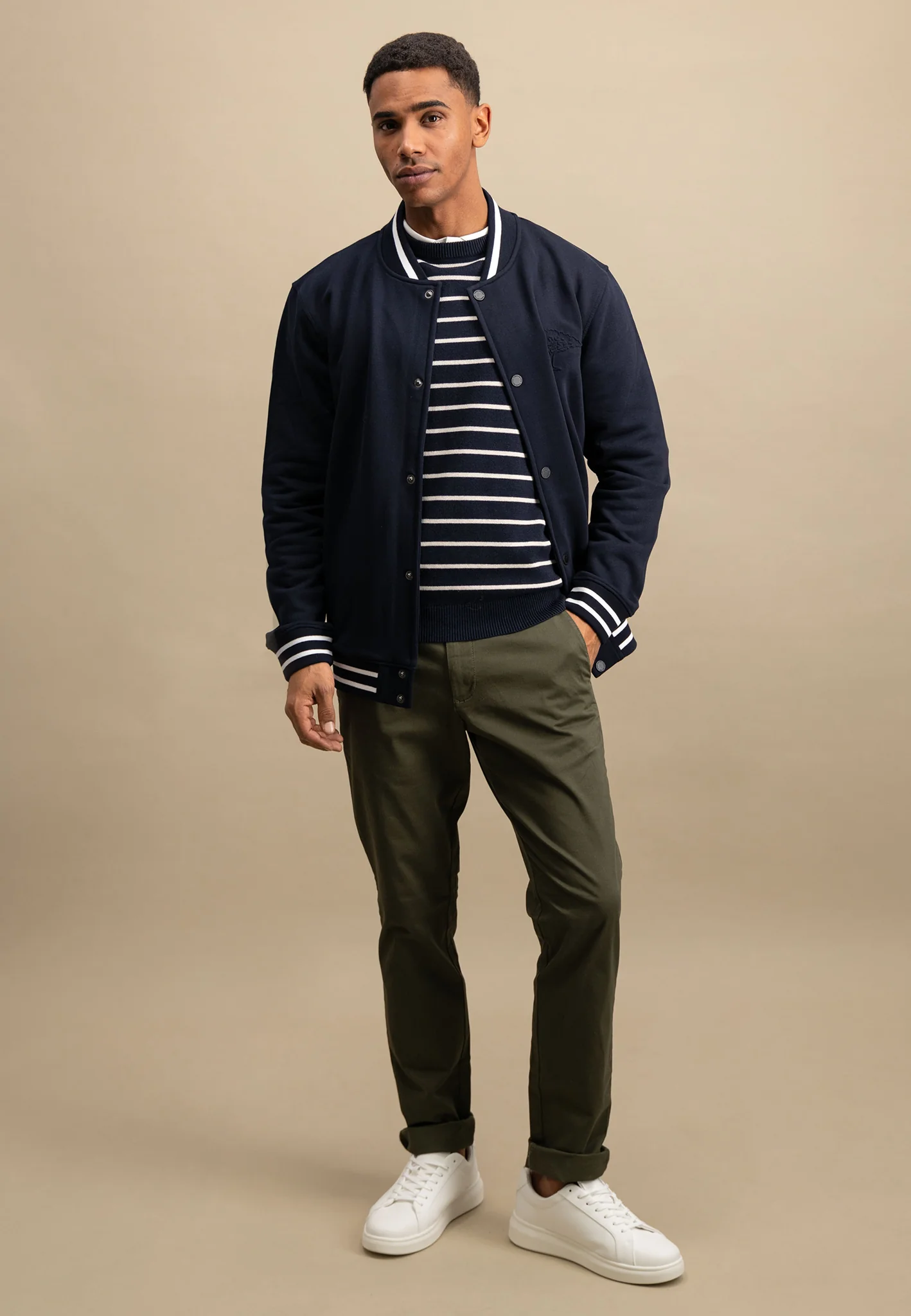 Collegejacke aus Baumwollmix mit Druckknöpfen - Image 2