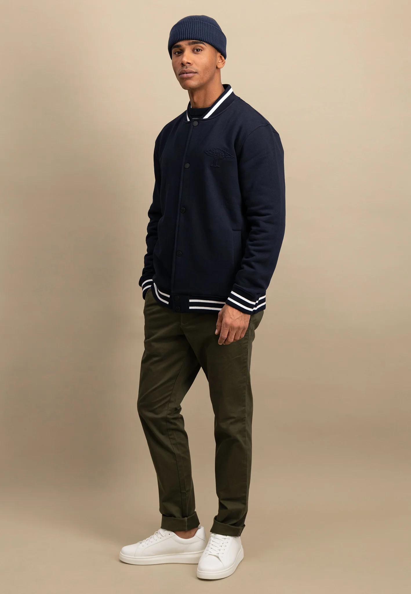 Collegejacke aus Baumwollmix mit Druckknöpfen - Image 4