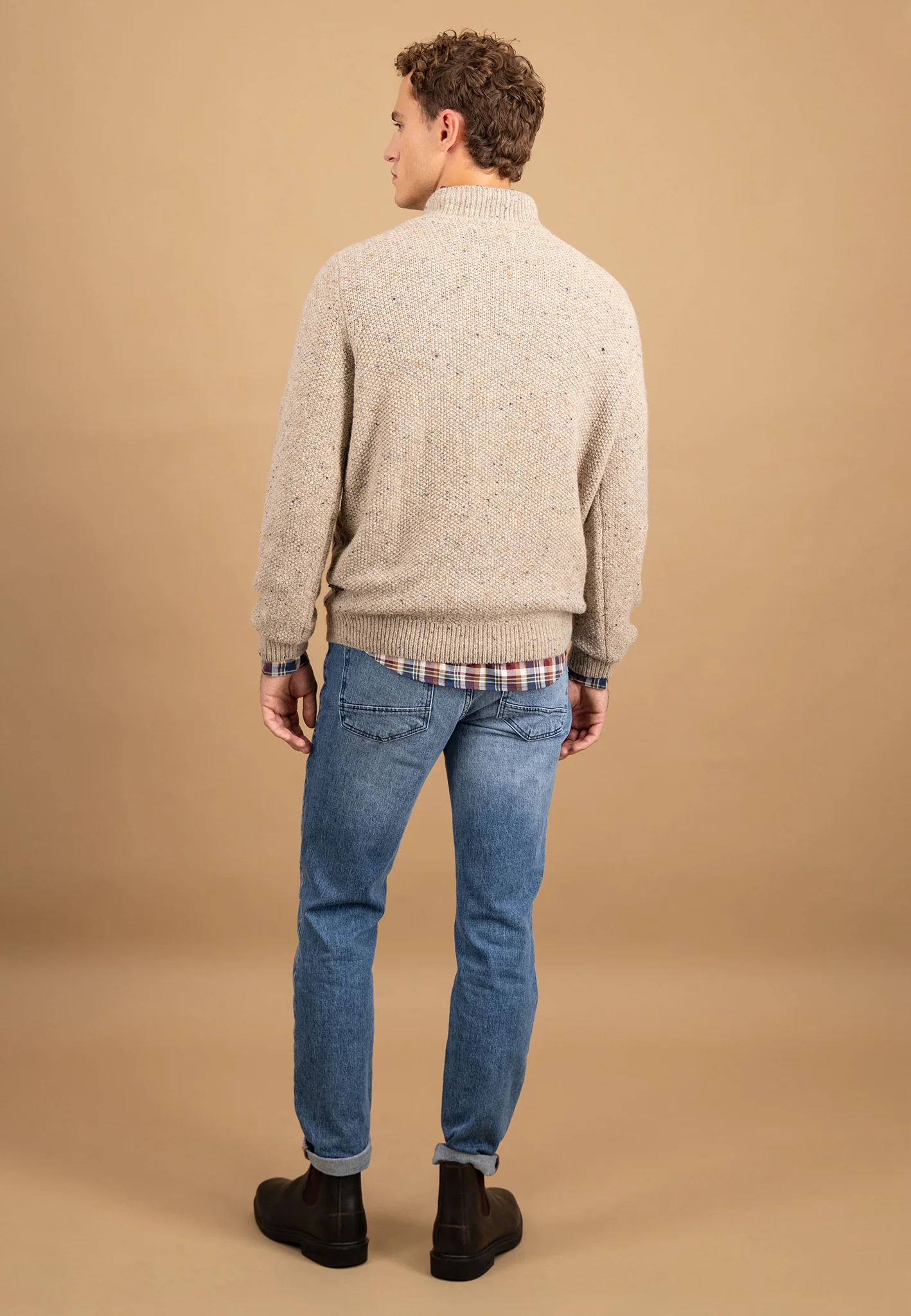 Donegal-Pullover aus Wollmix mit Zopfmuster und Rundhalsausschnitt - Image 3