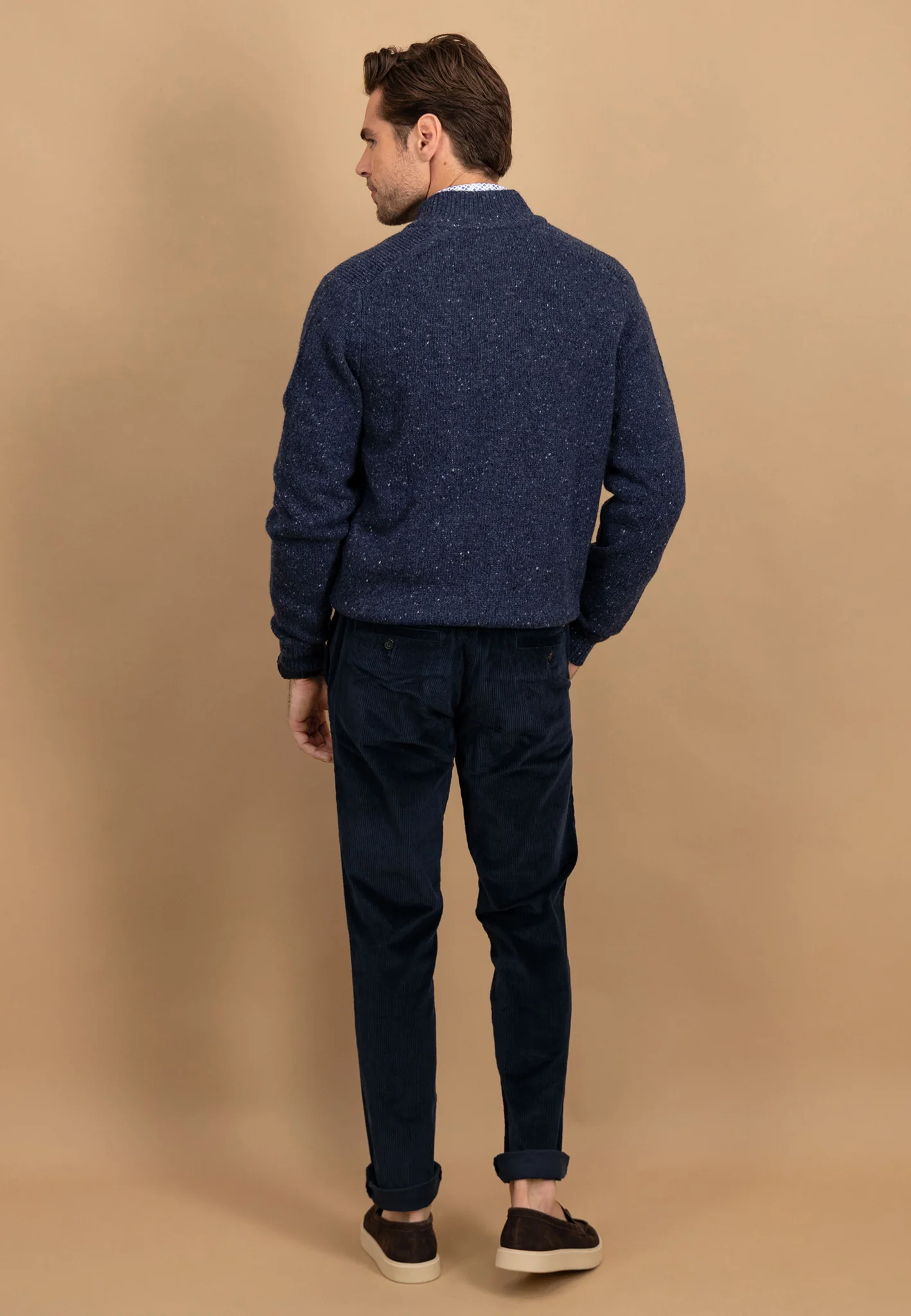 Donegal-Strickjacke aus Wollmix mit Reißverschluss und Stehkragen - Image 3
