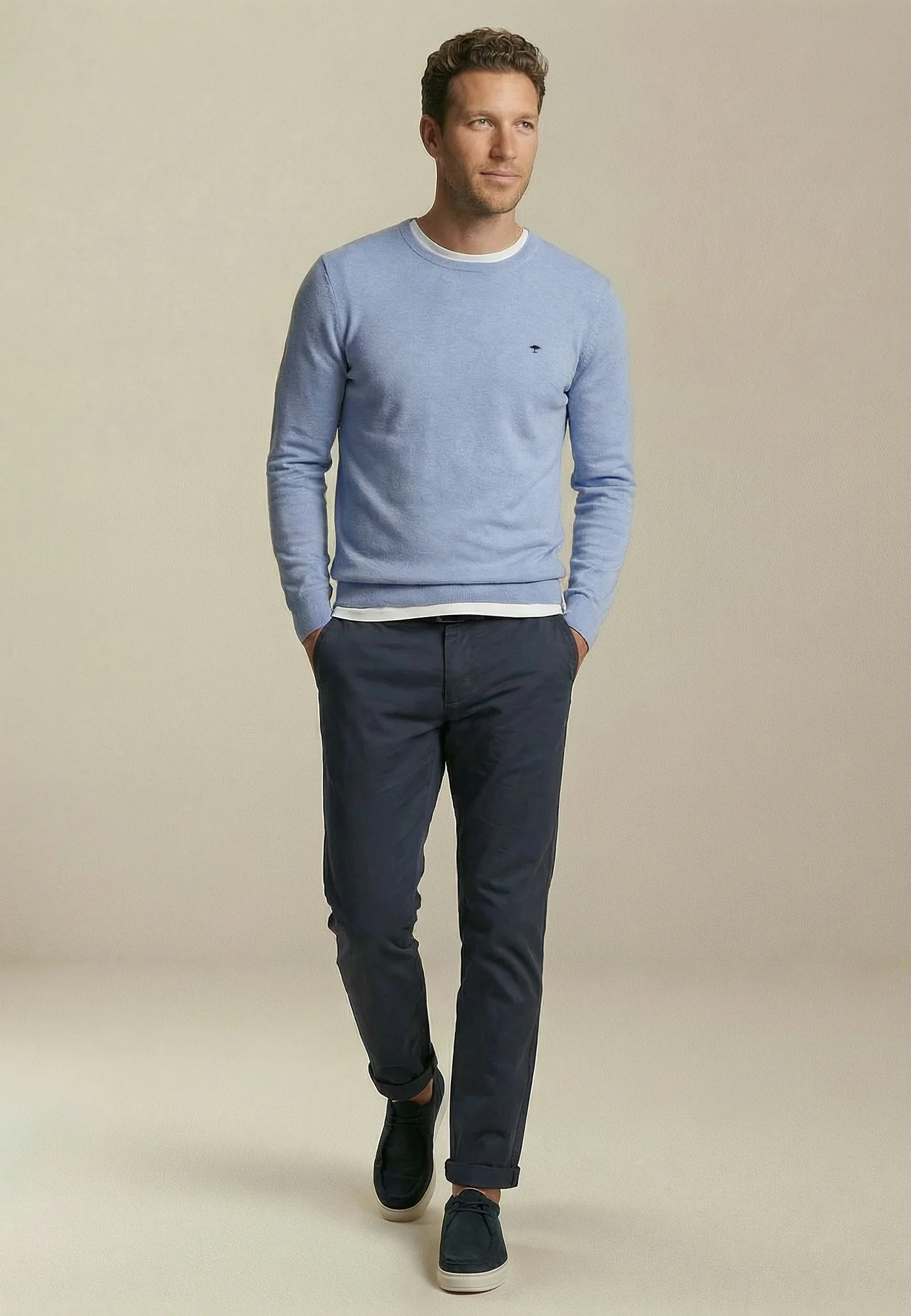 Feinstrickpullover aus Baumwolle mit Rundhalsausschnitt - Image 12