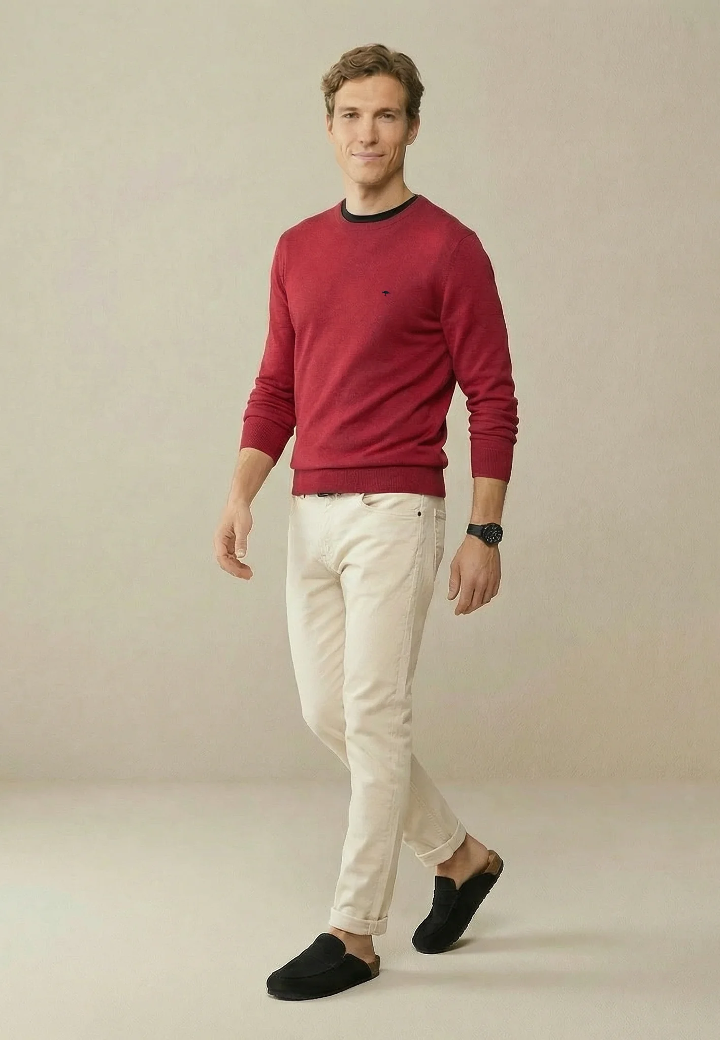 Feinstrickpullover aus Baumwolle mit Rundhalsausschnitt - Image 3