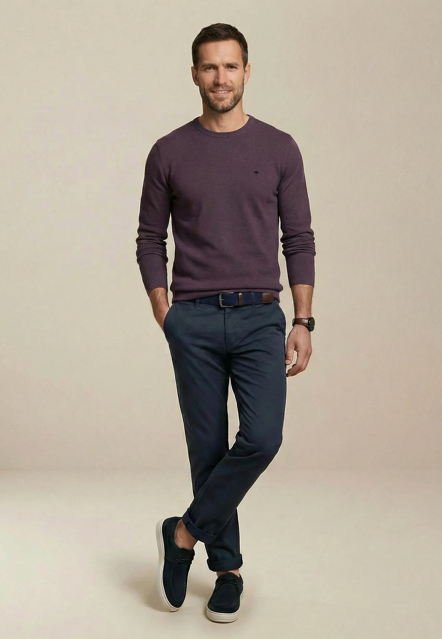 Feinstrickpullover aus Baumwolle mit Rundhalsausschnitt - Image 7