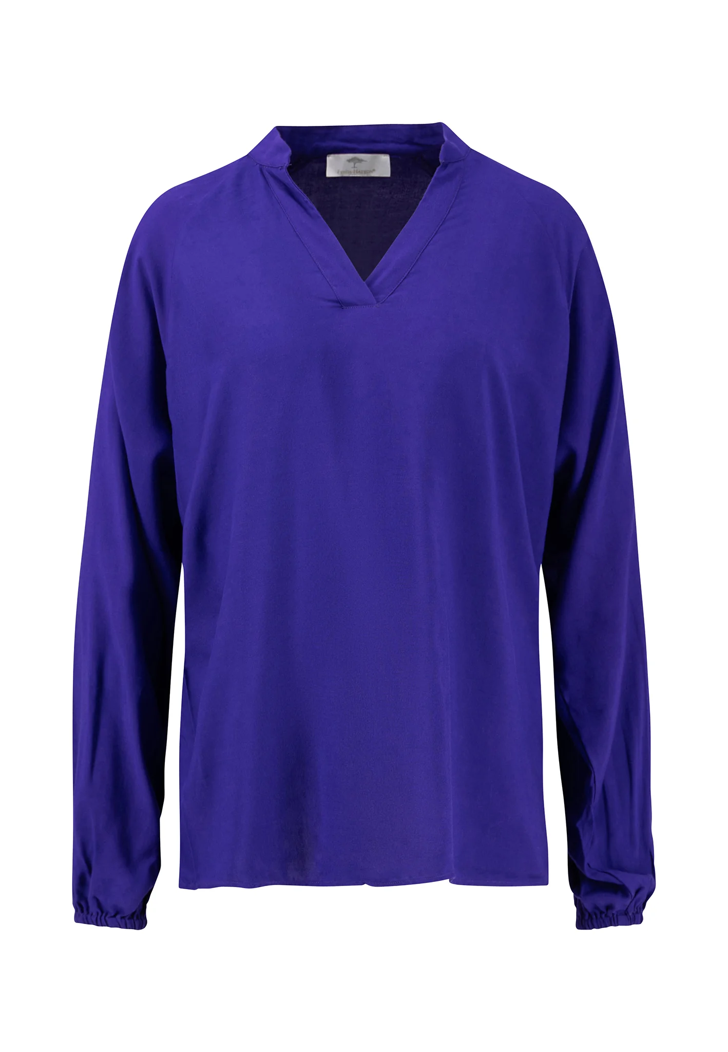 Fließende Bluse mit Tunika-Ausschnitt und Raglanärmel
