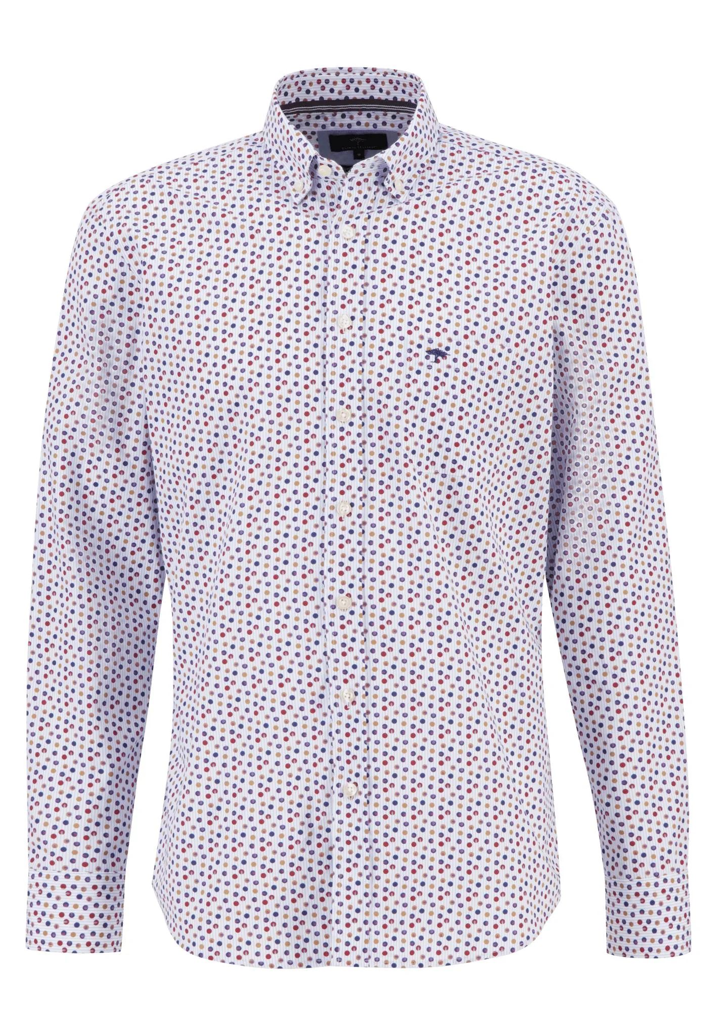 Gemustertes Langarmhemd mit Button-Down-Kragen - Image 5