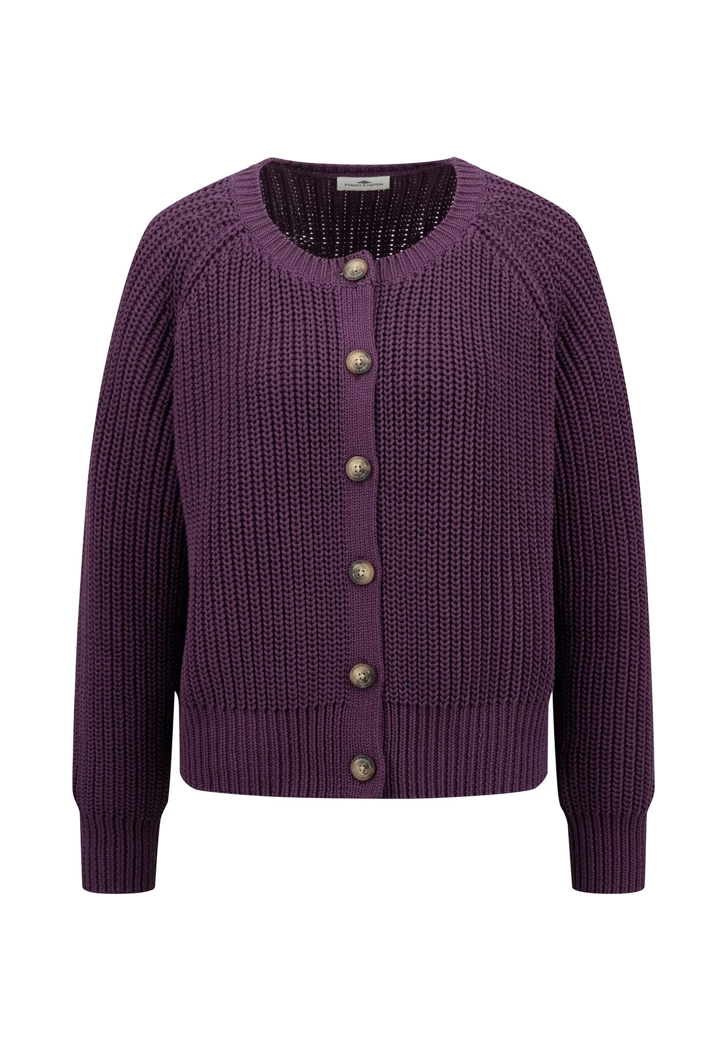 Grobstrickjacke aus Baumwolle mit Knöpfen