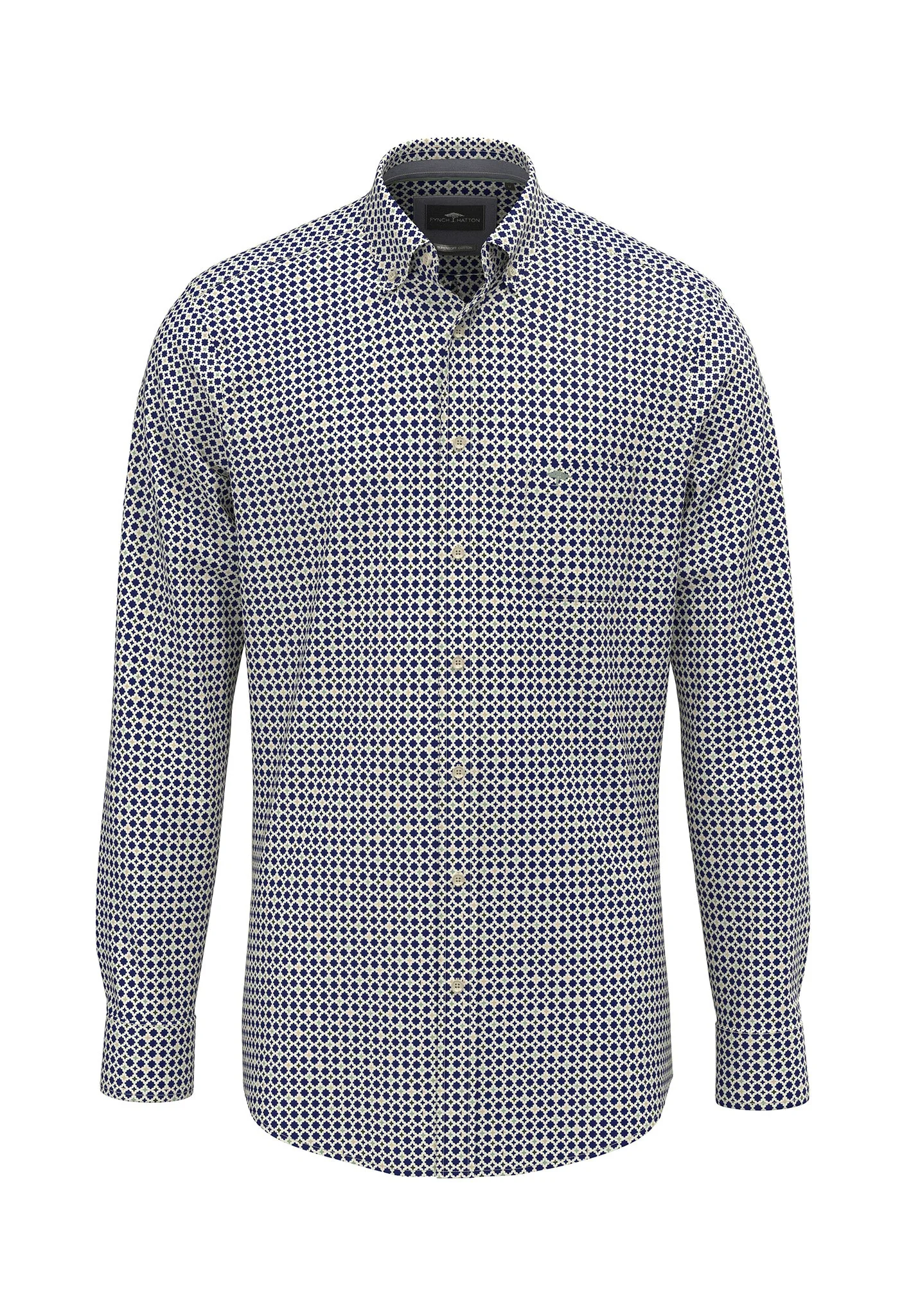 Hemd aus Baumwolle mit Allover-Print und Button-Down-Kragen - Image 5
