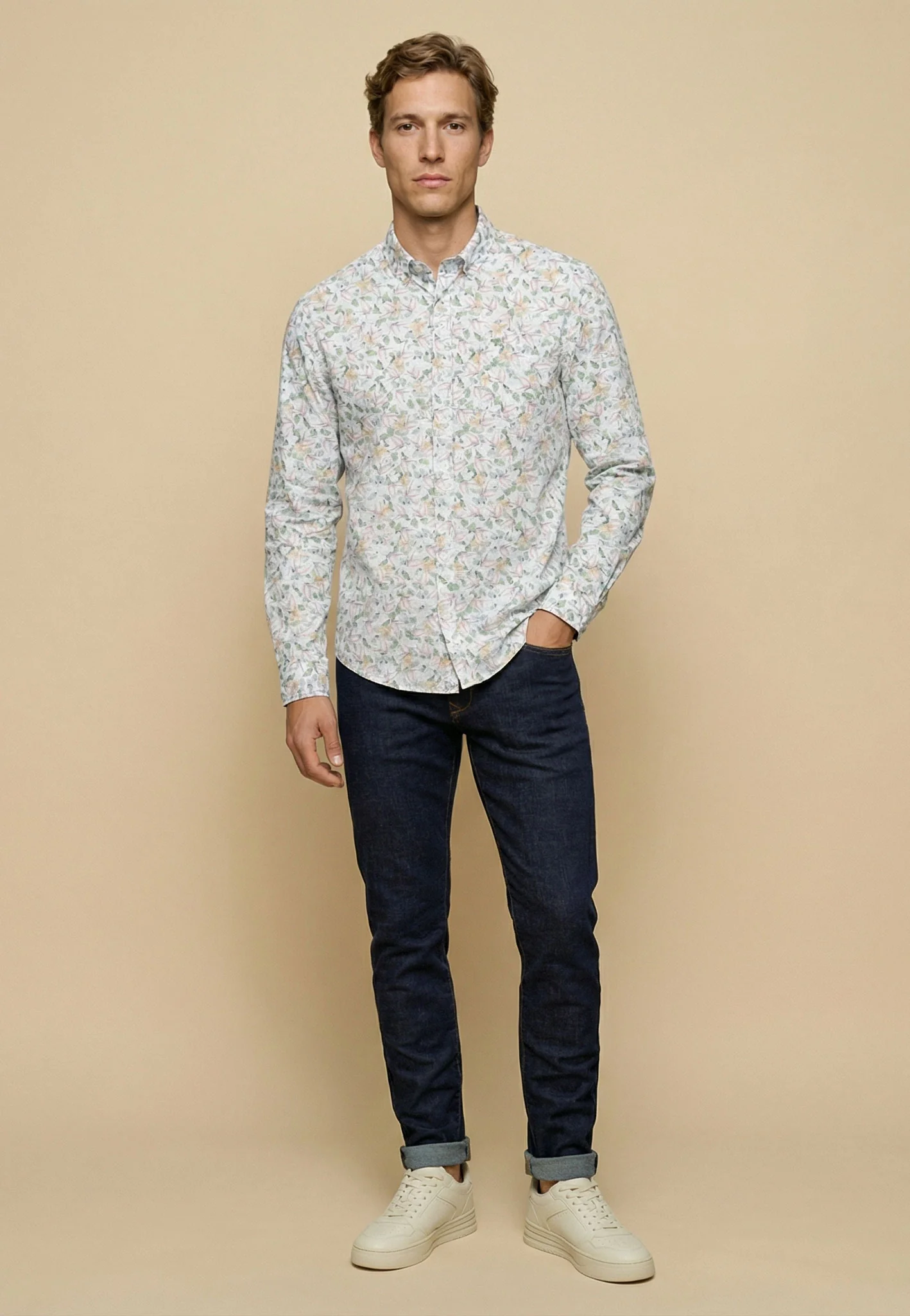 Hemd aus Baumwolle mit Button-Down-Kragen und floralem Muster - Image 4