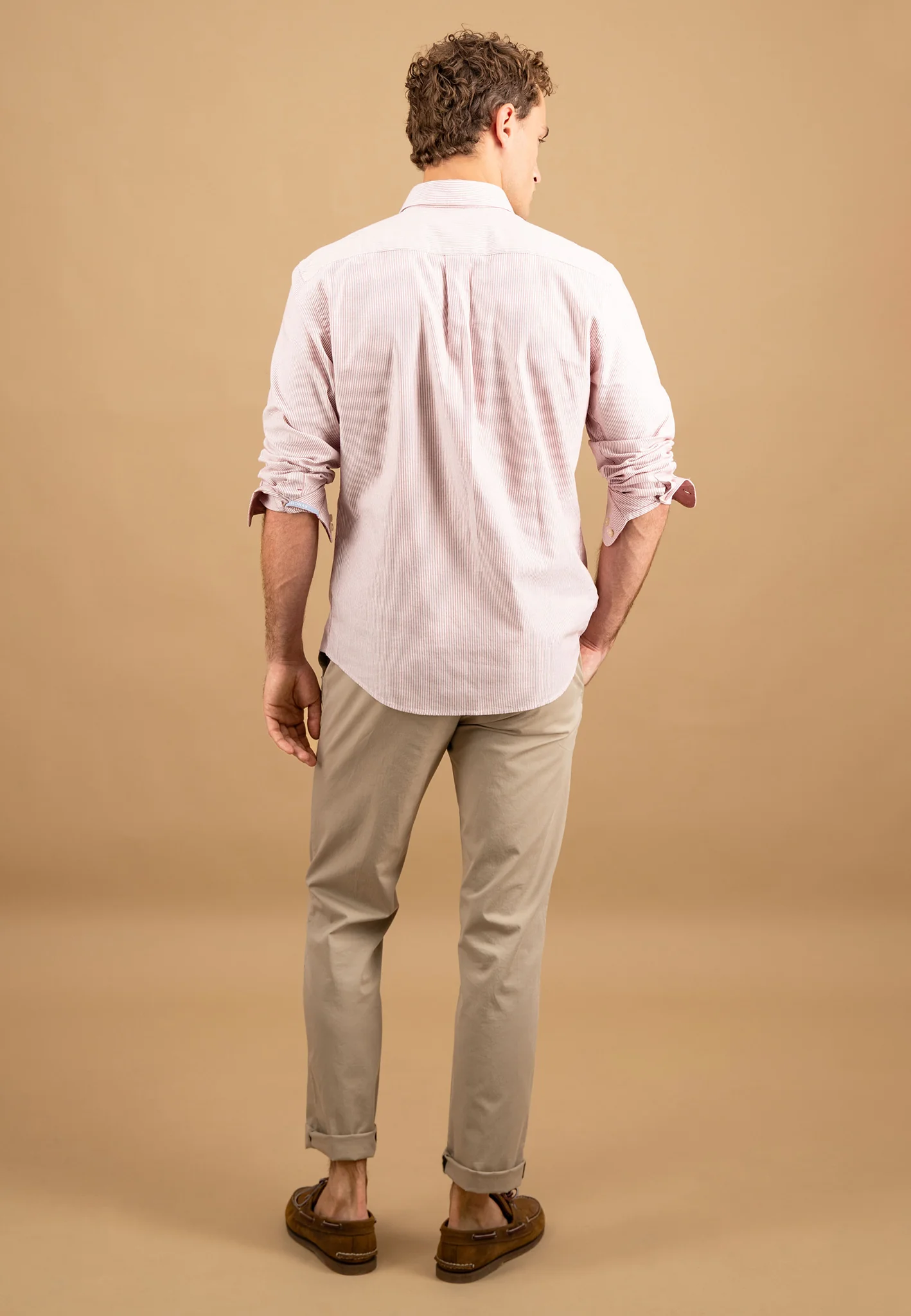 Hemd aus Baumwolle mit feinem Streifenmuster und Button-Down-Kragen - Image 9