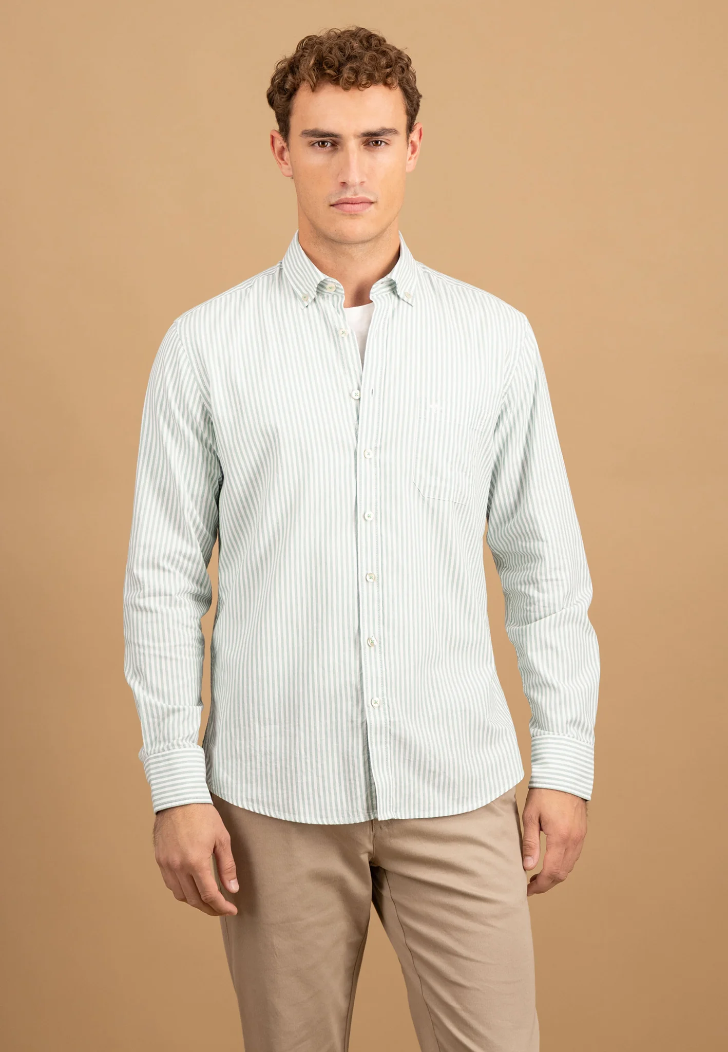 Oxfordhemd aus Baumwolle mit feinem Streifenmuster und Button-Down-Kragen - Image 7