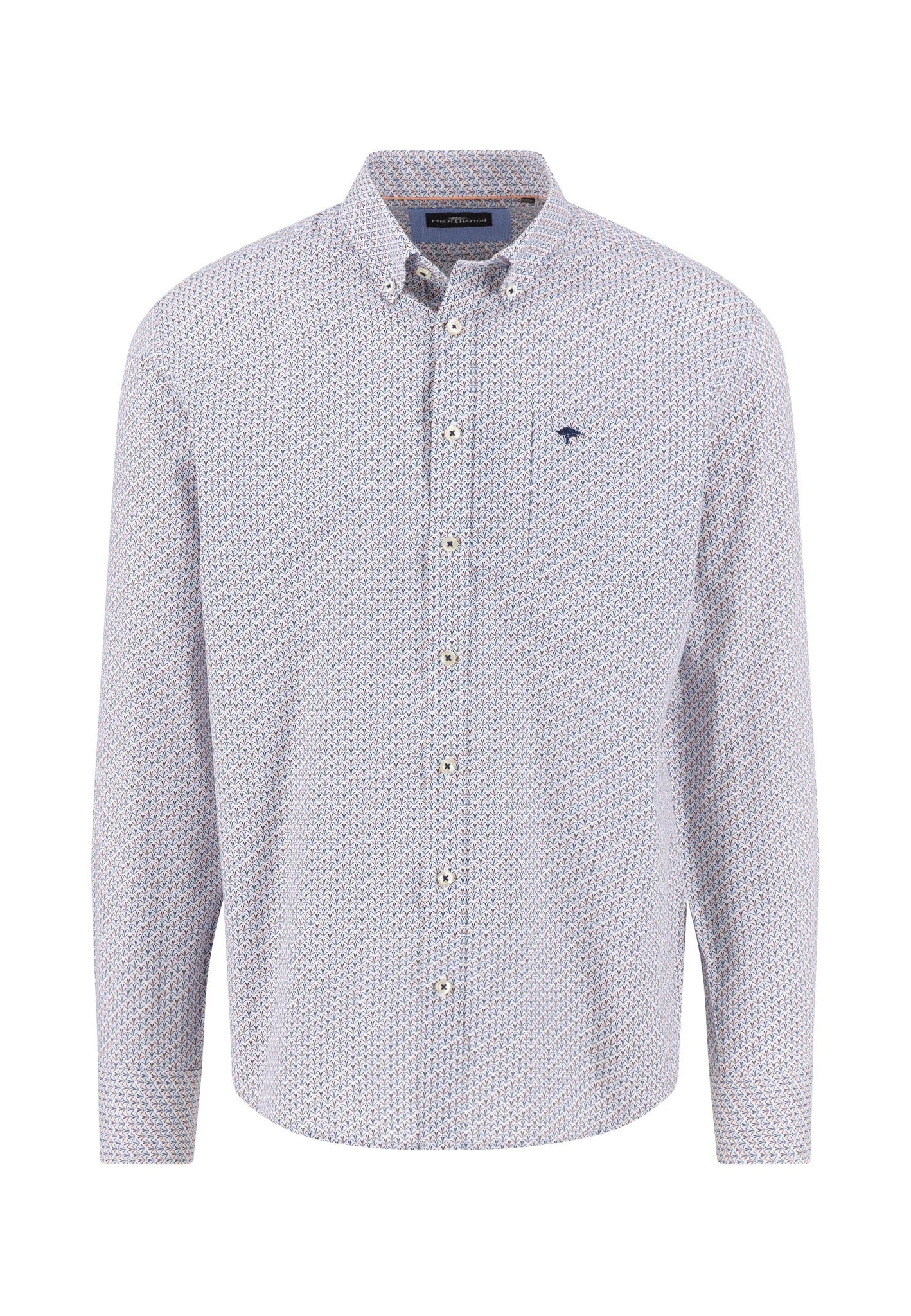 Hemd aus Baumwolle mit filigranem Allover-Print und Button-Down-Kragen - Image 15