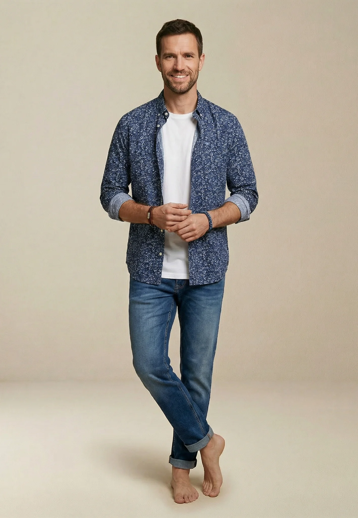 Hemd aus Baumwolle mit floralem Allover-Muster und Button-Down-Kragen - Image 2