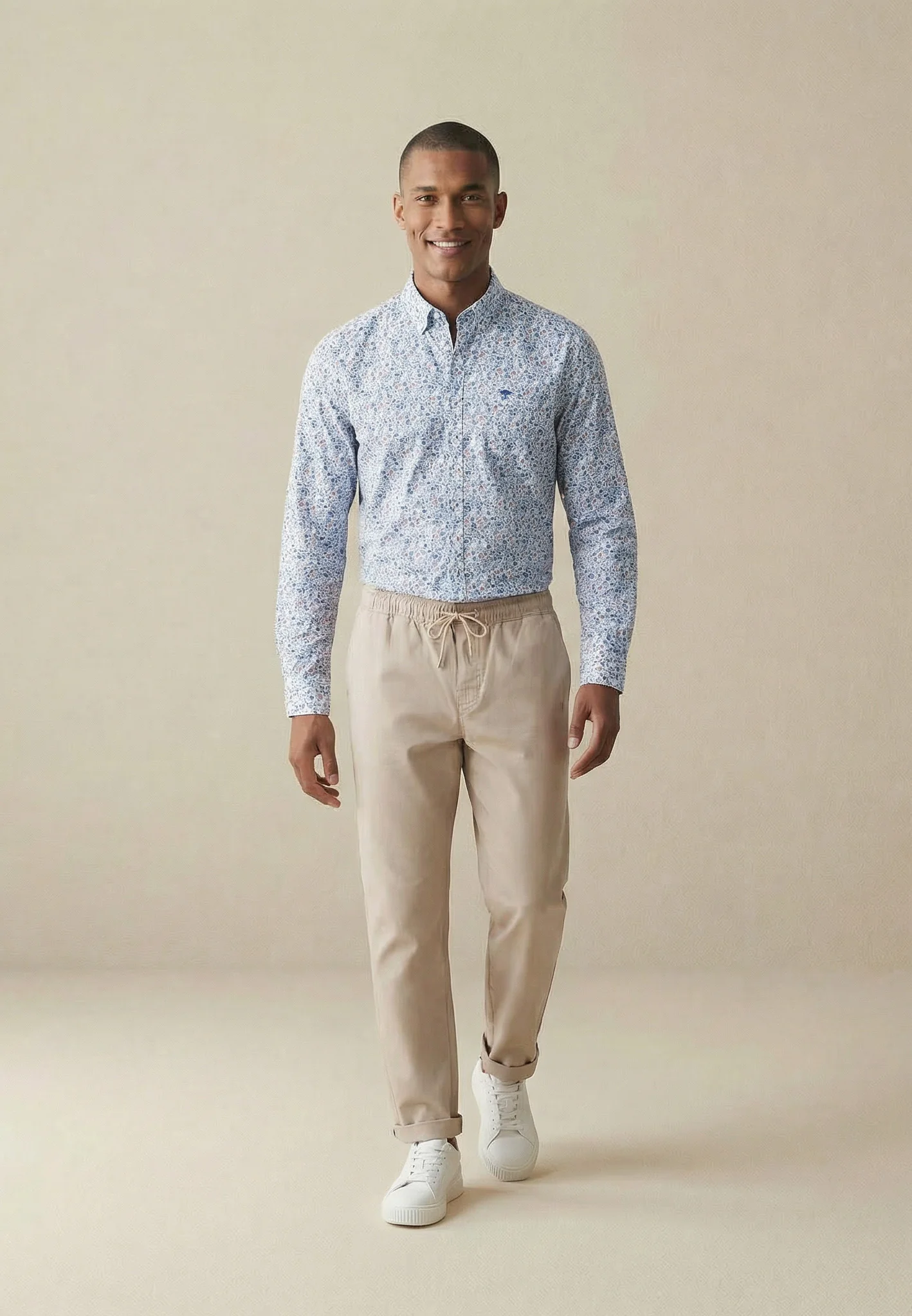 Hemd aus Baumwolle mit floralem Muster und Button-Down-Kragen - Image 3
