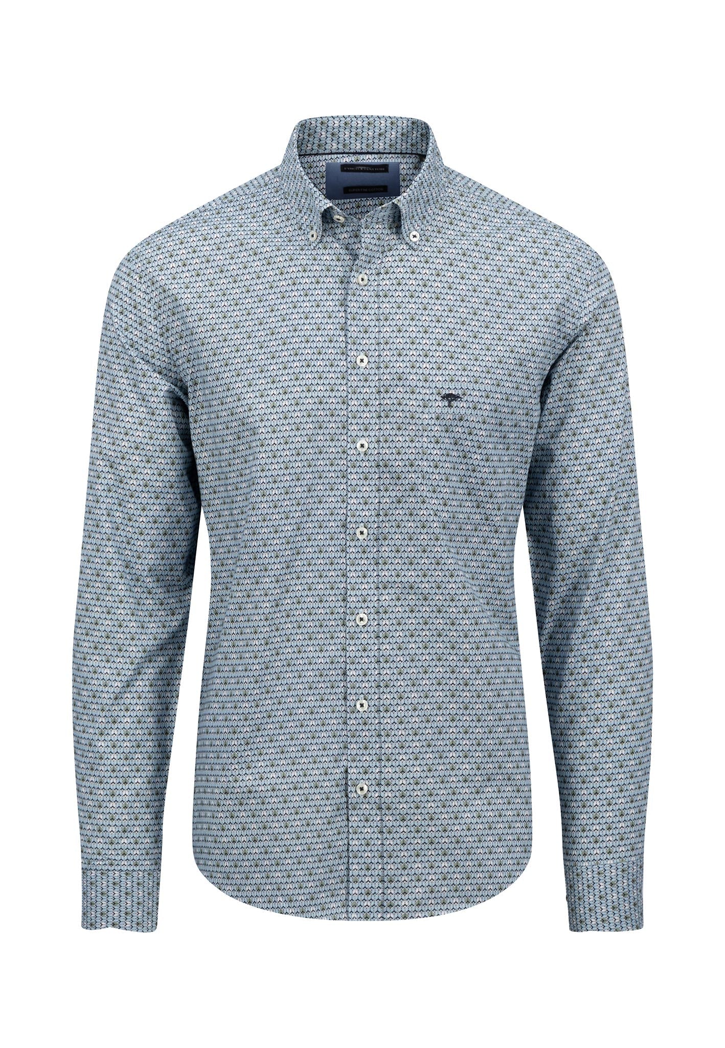 Hemd aus Baumwolle mit grafischem Allover-Print und Button-down-Kragen - Image 3