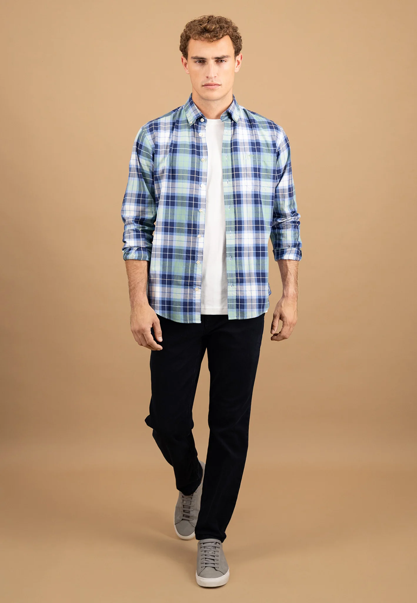 Hemd aus Baumwolle mit großem Karomuster und Button-Down-Kragen - Image 4