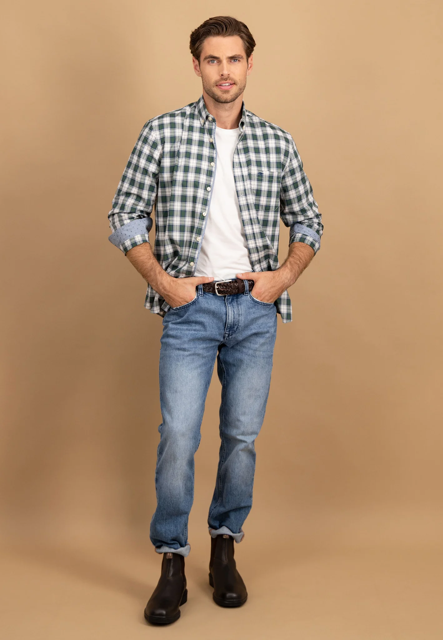 Hemd aus Baumwolle mit kariertem Muster und Button-Down-Kragen - Image 4