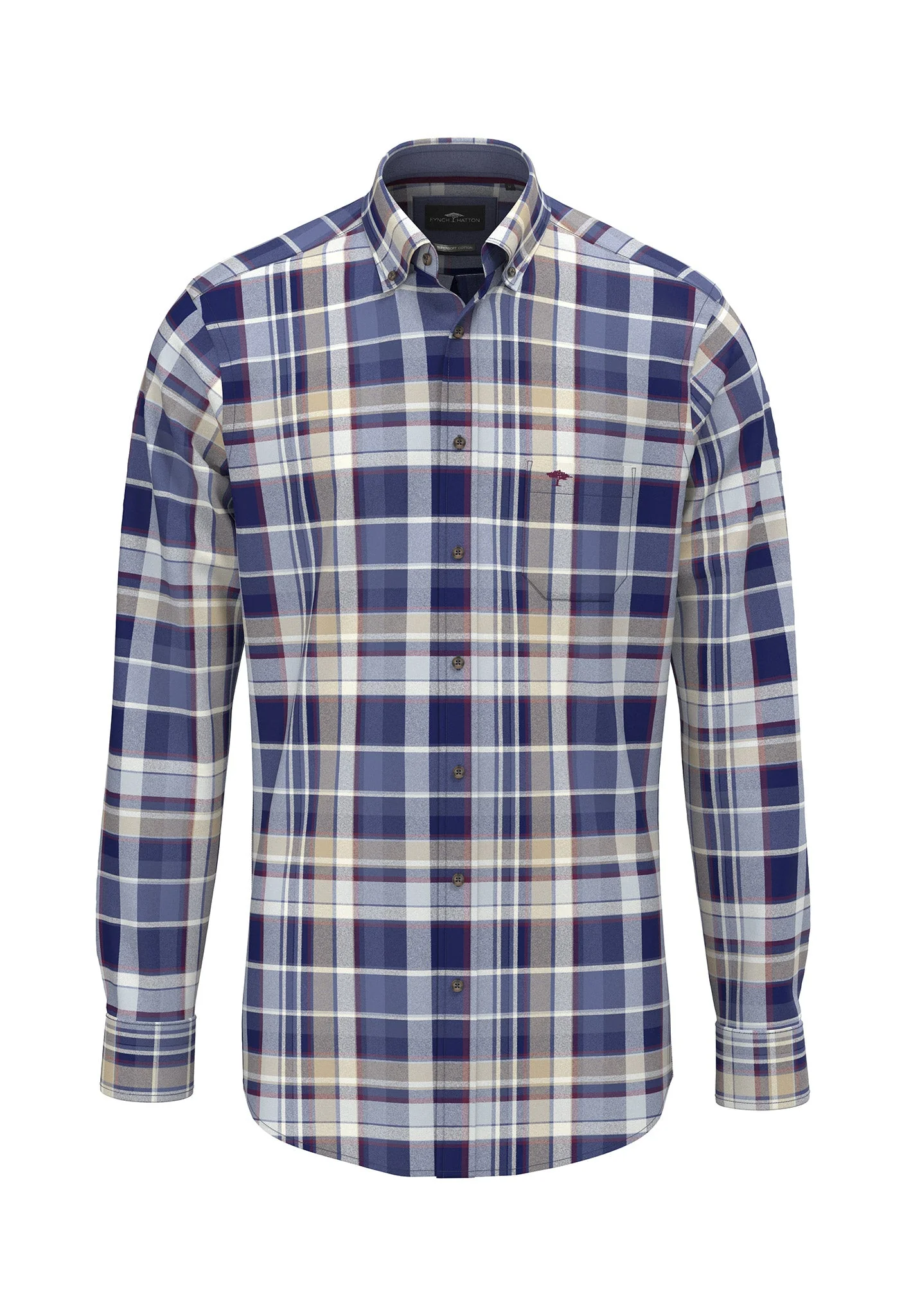 Hemd aus Baumwolle mit Karomuster und Button-Down-Kragen