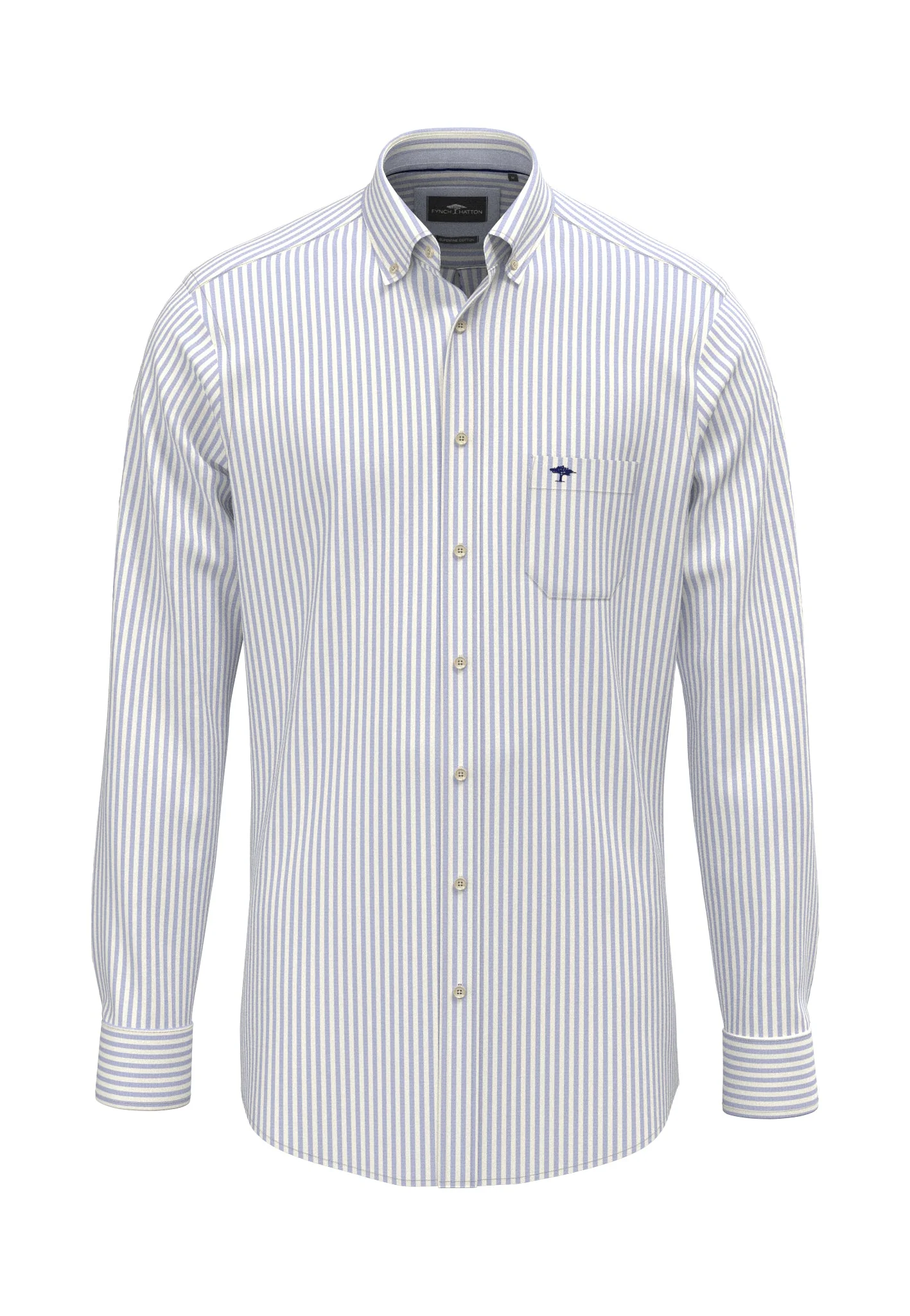 Hemd aus Baumwolle mit Streifenmuster Button-Down-Kragen - Image 9