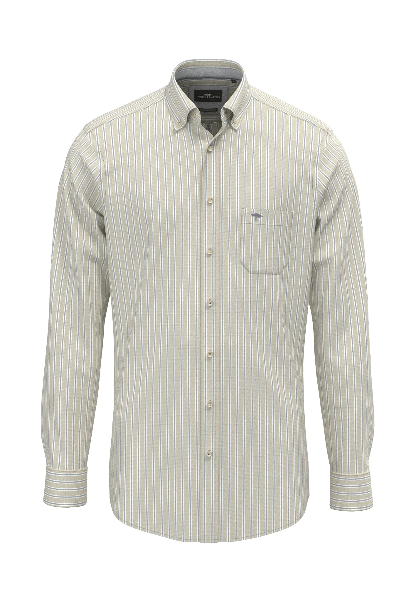 Hemd aus Baumwolle mit Streifenmuster und Button-Down-Kragen - Image 5