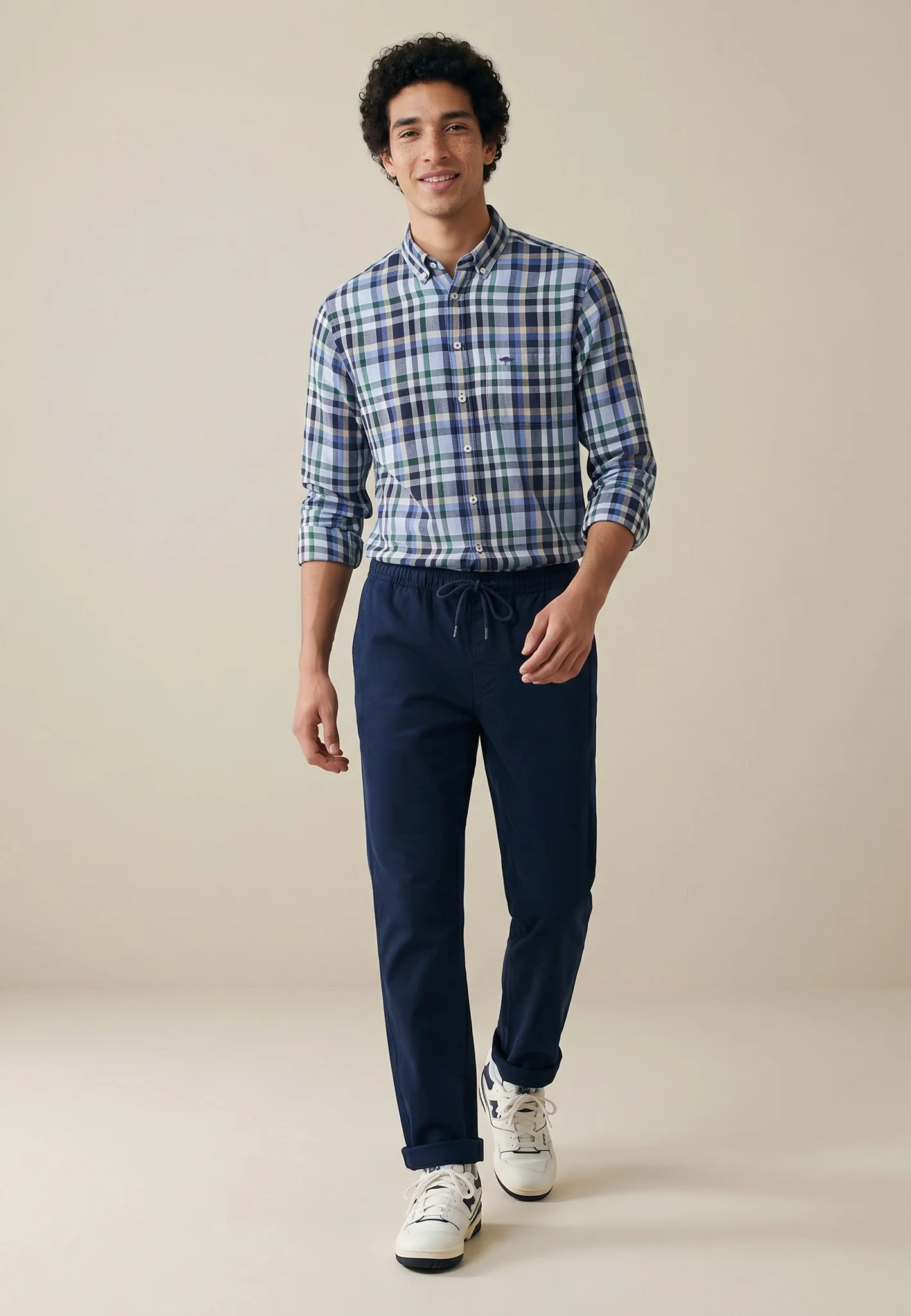 Hemd aus Leinen mit Karomuster und Button-Down-Kragen - Image 3