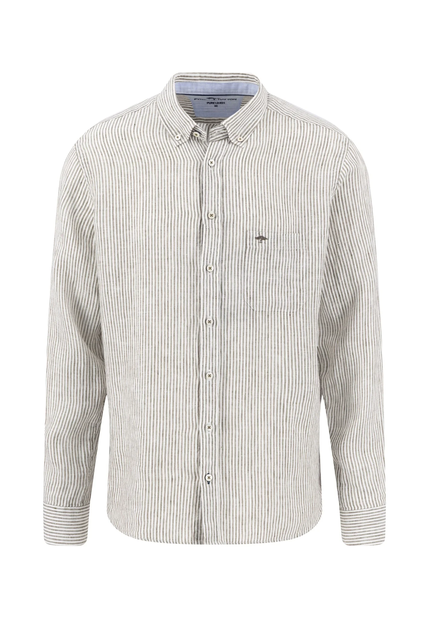 Hemd aus Leinen mit Streifenmuster und Button-Down-Kragen - Image 8