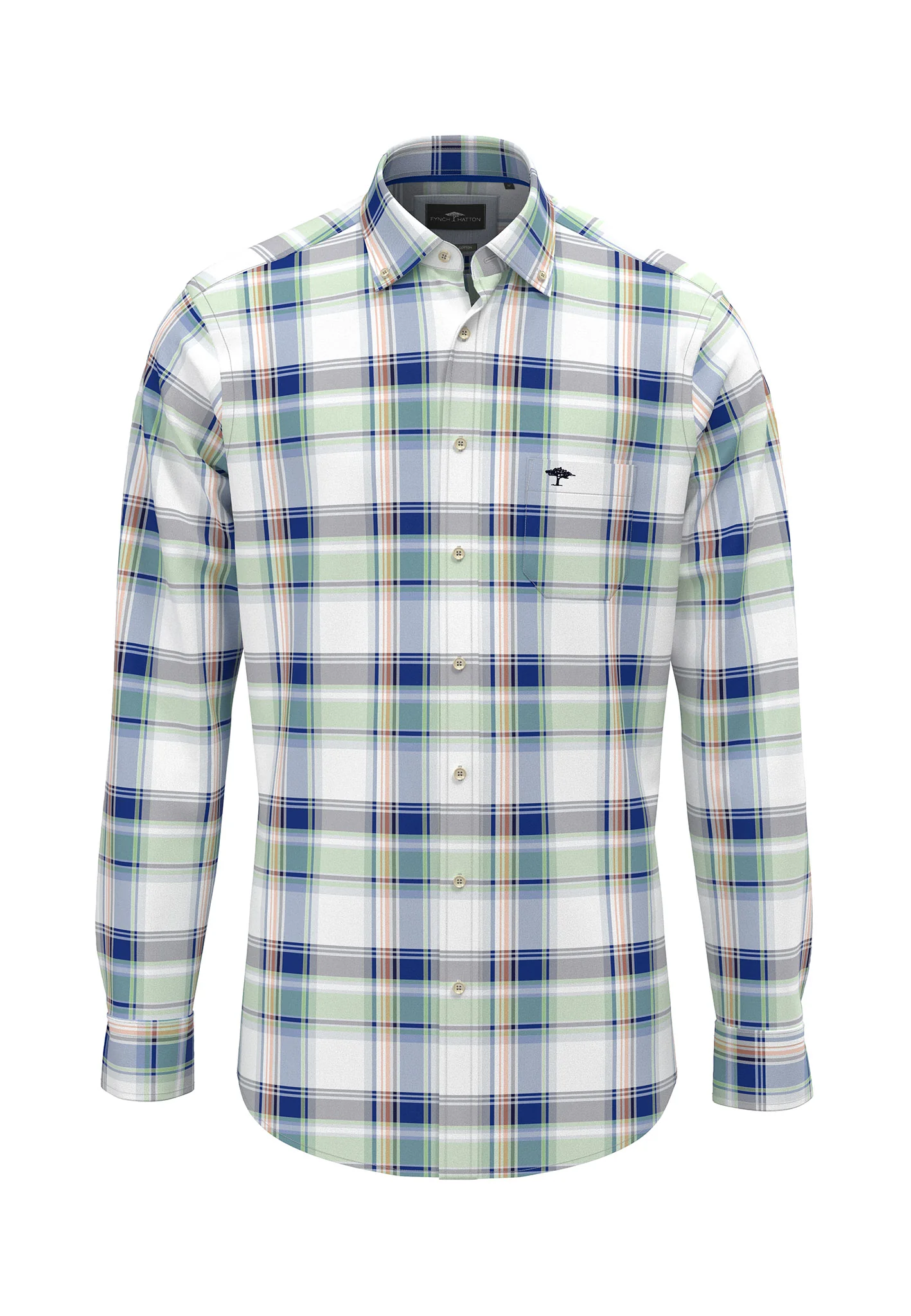 Hemd mit Karomuster und Button-Down-Kragen