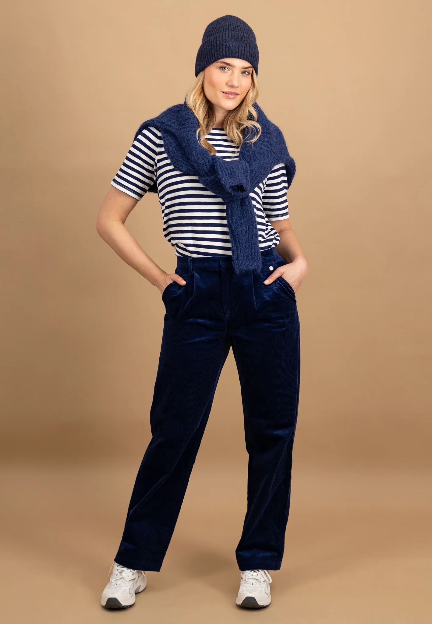 Hose aus Cord-Polyester mit Bundfalten - Wide-Leg - Image 8