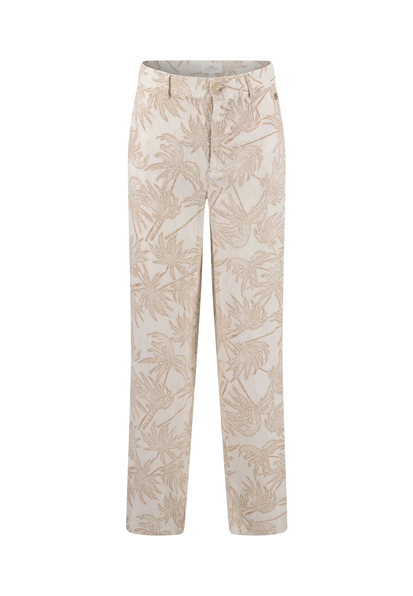 Hose aus Leinen-Viskose-Mix mit Allover-Print – Straight Leg - Image 3