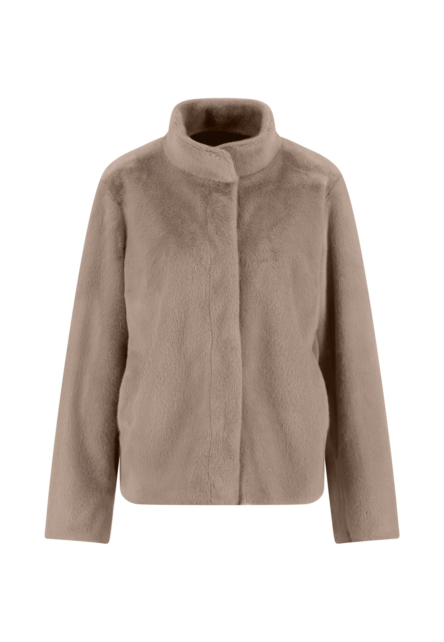 Jacke aus Fake Fur mit Stehkragen und verdeckter Knopfleiste - Image 17