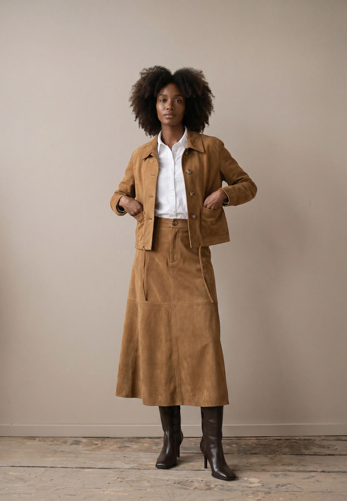 Jacke in Veloursoptik mit aufgesetzten Taschen - Image 2