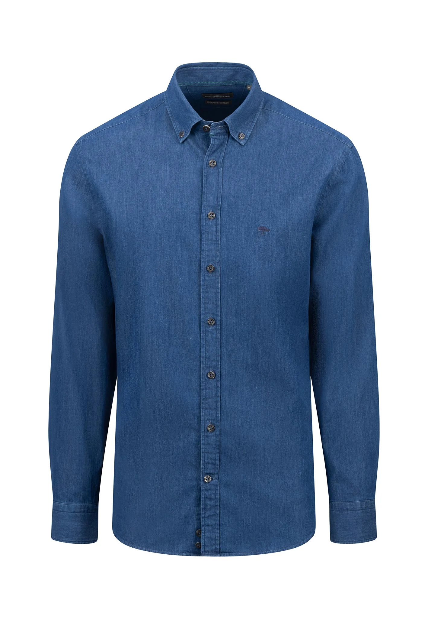 Jeanshemd mit Button-Down-Kragen