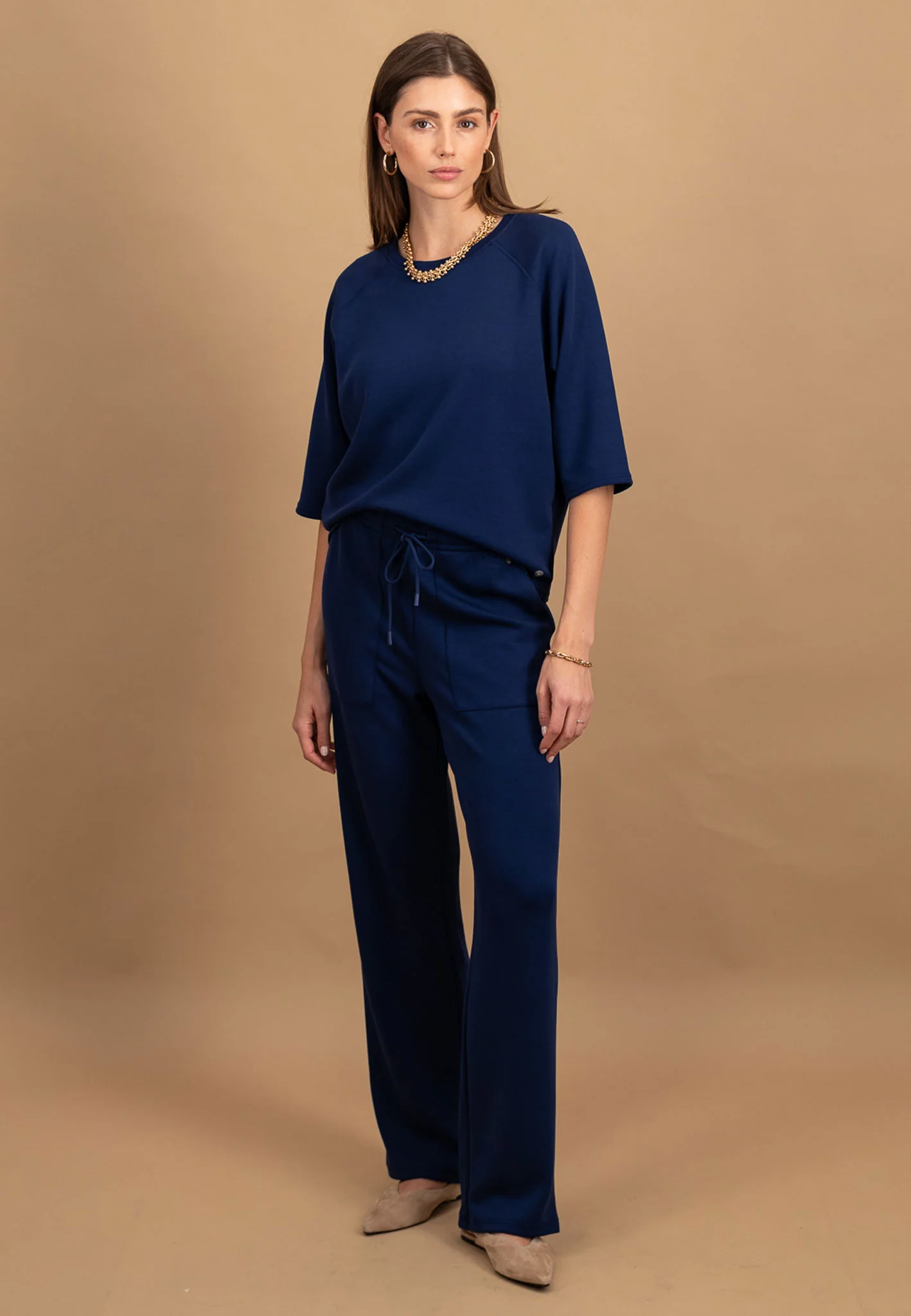 Jerseyhose aus Viskose-Mix mit Tunnelzug - Straight Leg - Image 13