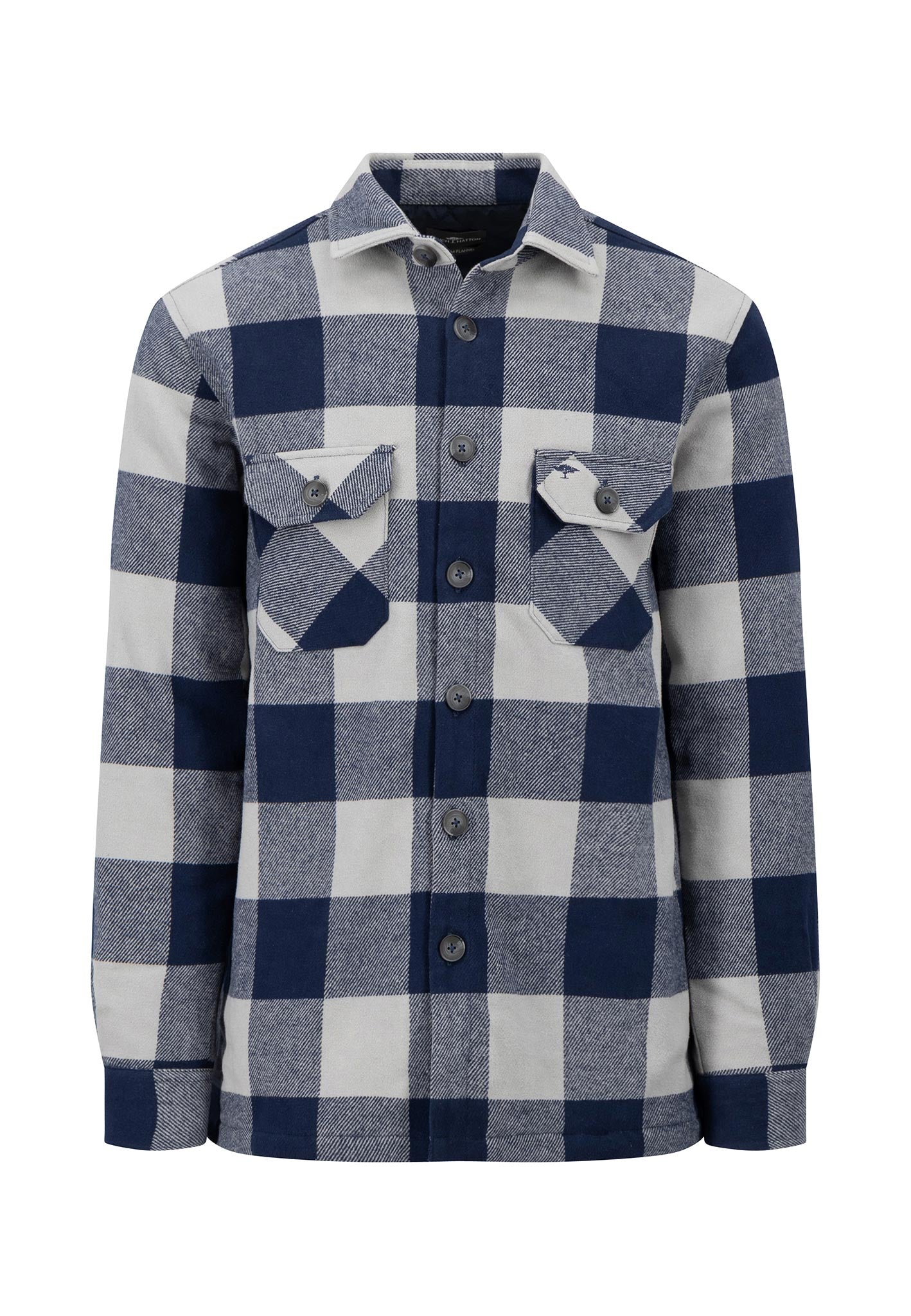 Kariertes Overshirt aus Flanell mit aufgesetzten Taschen