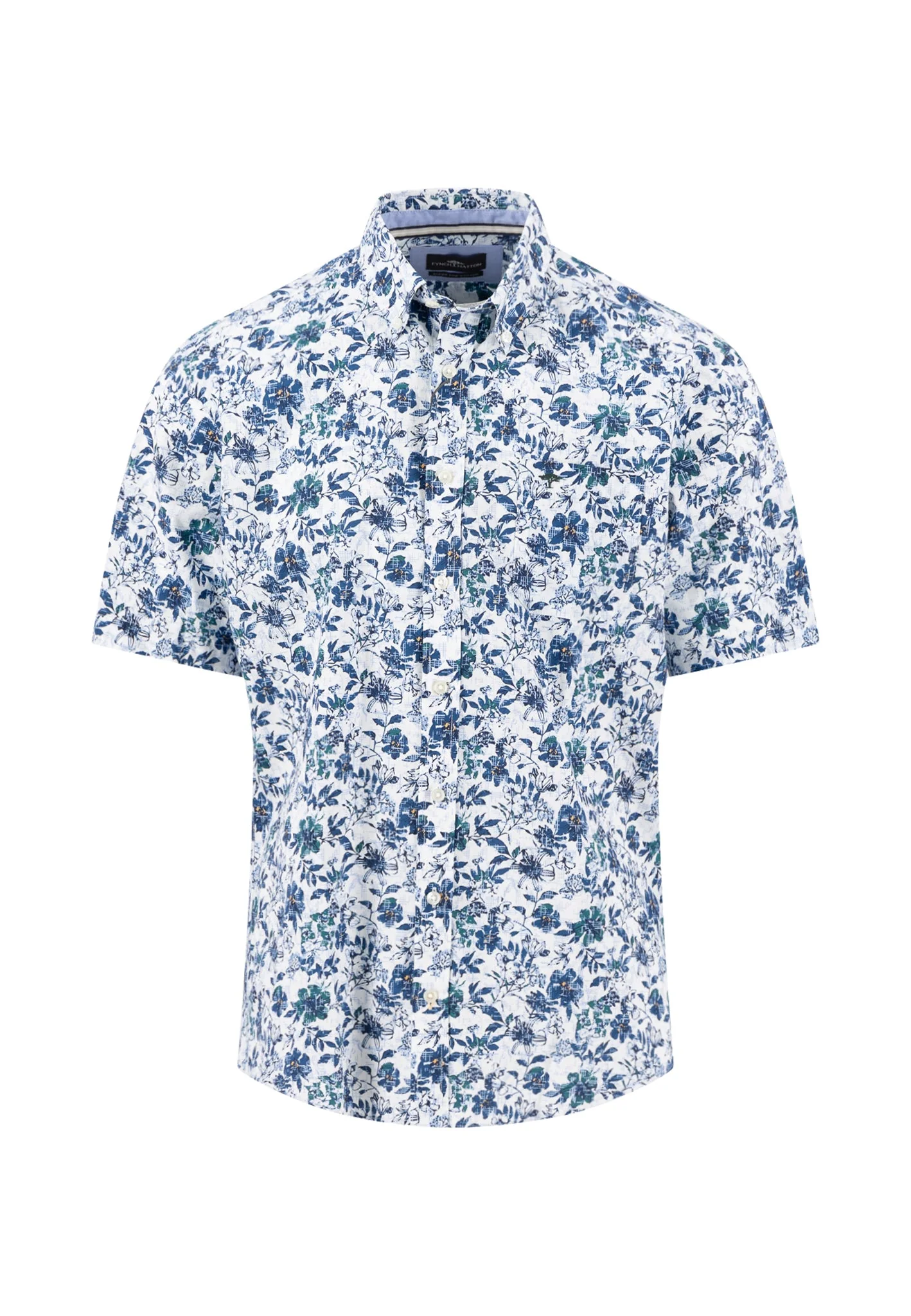 Kurzarmhemd aus Baumwolle mit Allover-Print und Button-Down-Kragen - Image 4