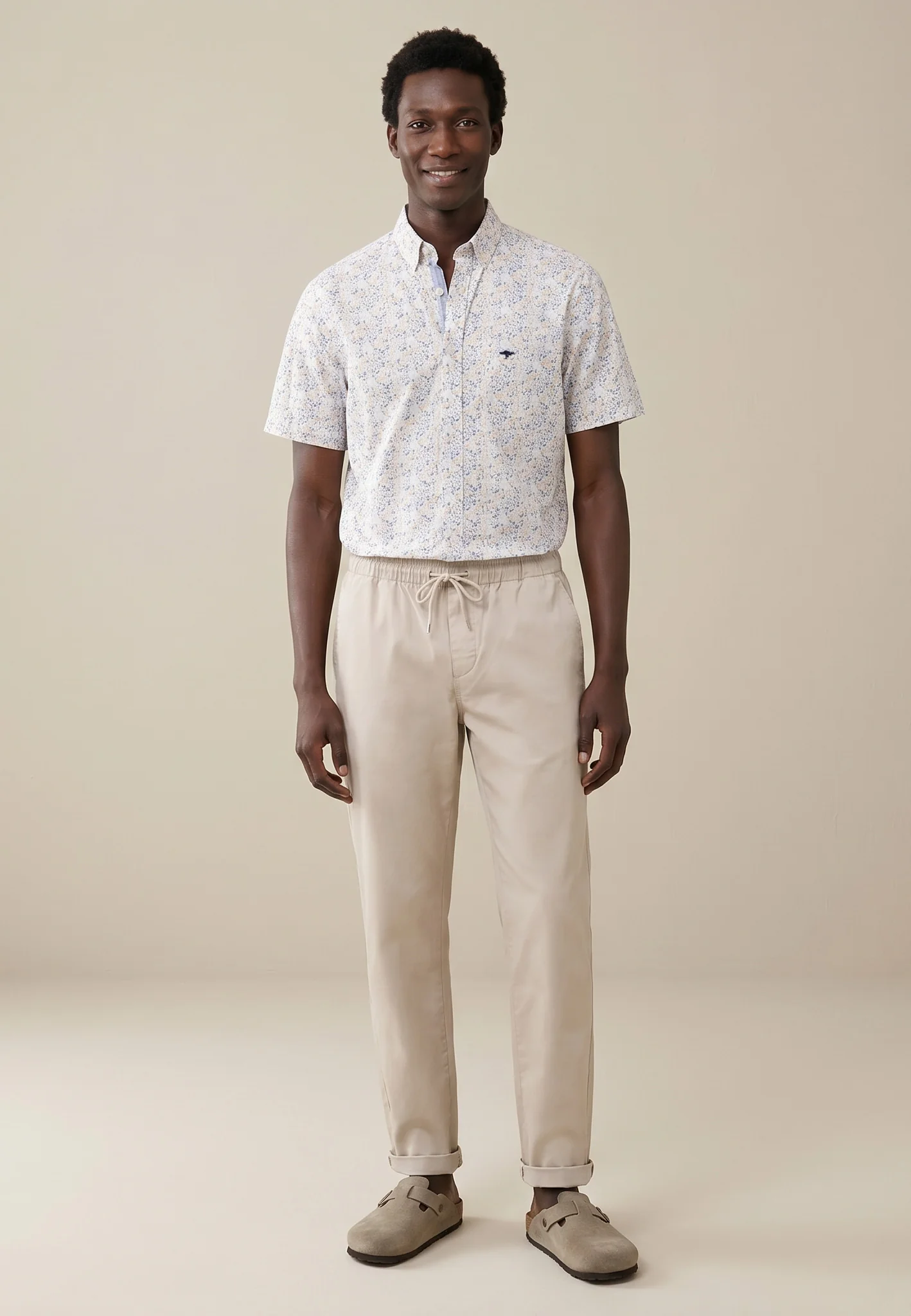 Kurzarmhemd aus Baumwolle mit floralem Allover-Print und Button-Down-Kragen - Image 2